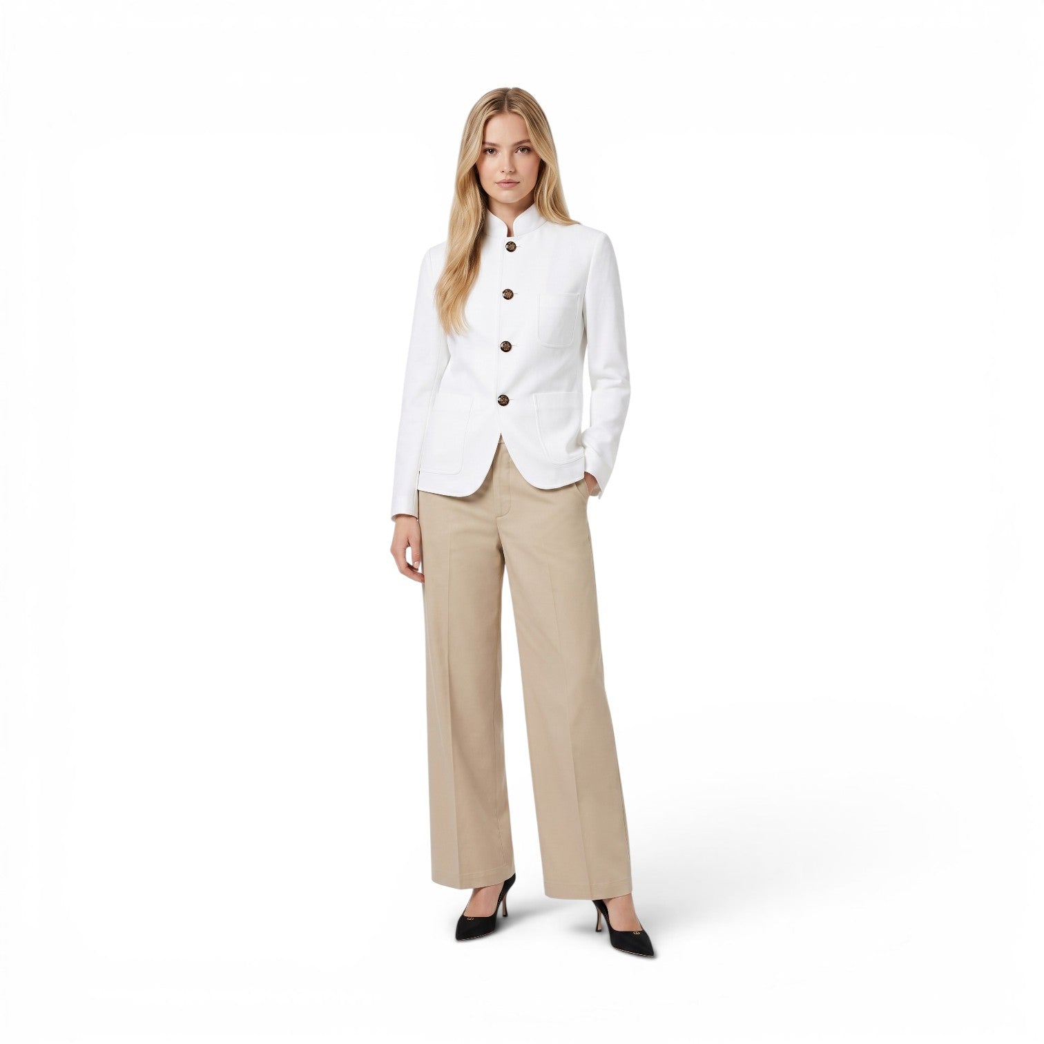 New Loro Piana Spagna Mini Jacket Linen White size 40