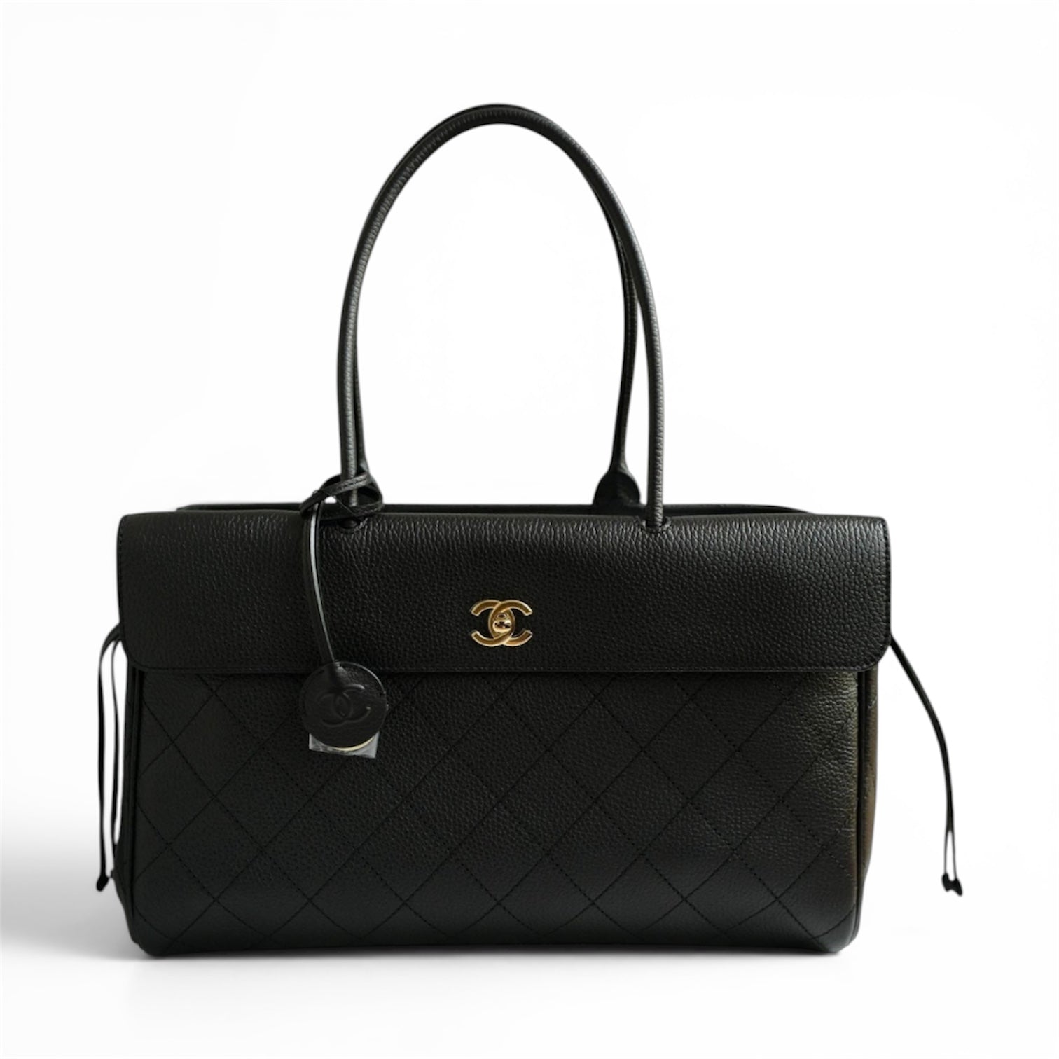 Chanel 26S Shopping Bag 38 "Matthieu Blazy's" Black Grained Calfskin Gold HW