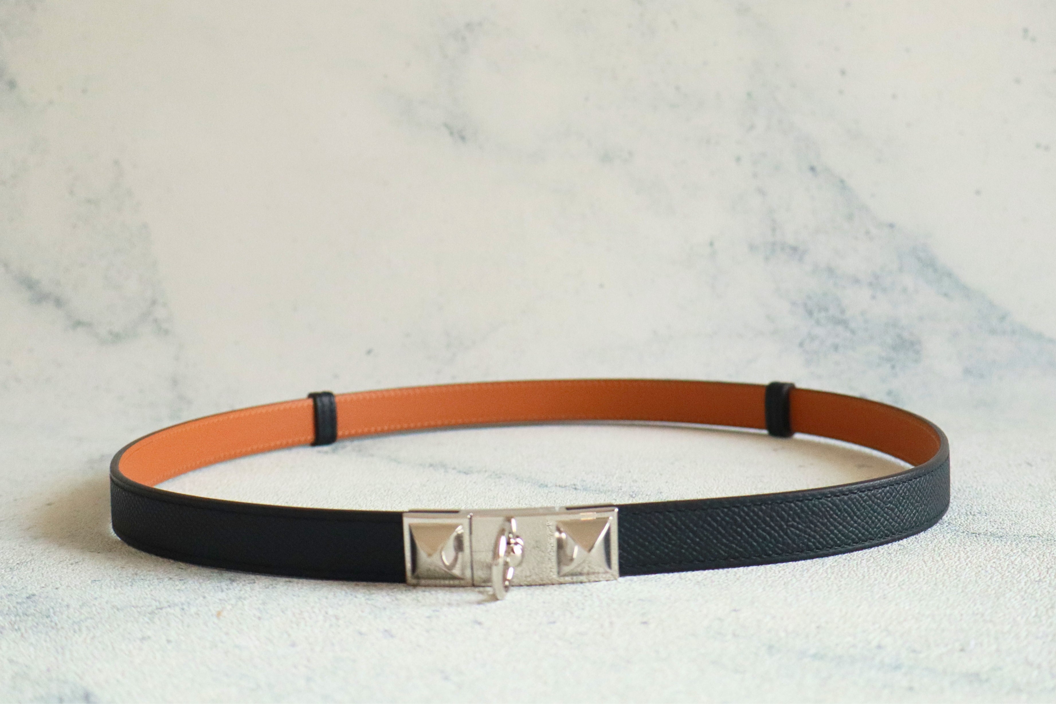 BNIB Hermes Rivale 18 Belt Epsom in Noir Palladium Hardware 2026