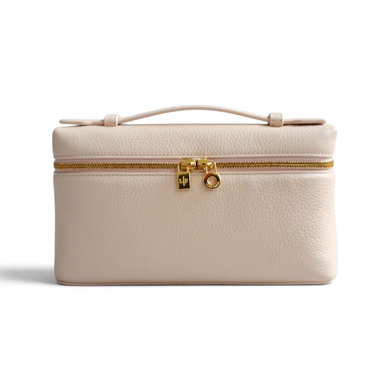 Loro Piana Extra Pocket L19 Vanity Pouch Rose Sakura Pink Calfskin Leather GHW