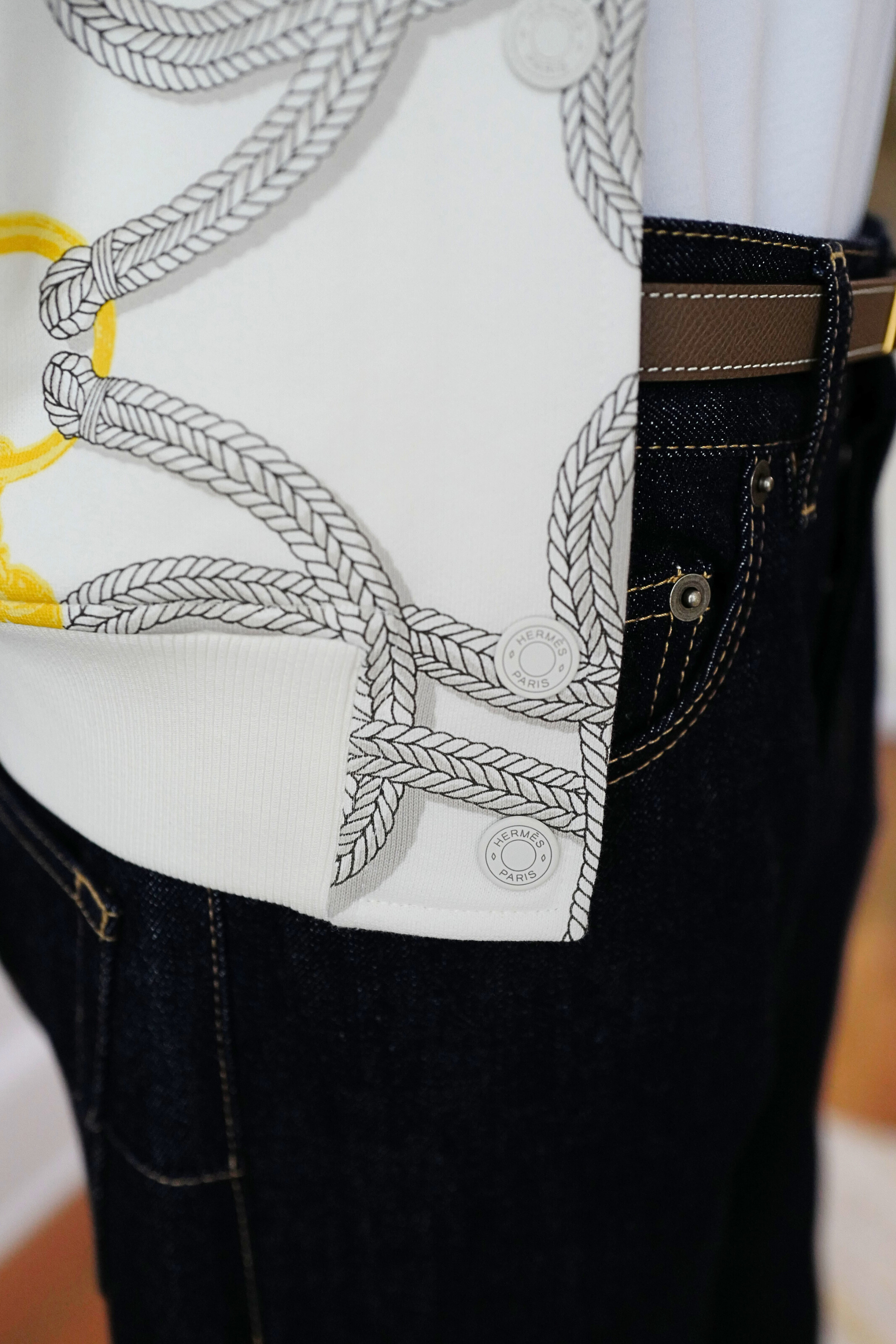 New Hermès Palefroi Remix Varsity Jacket Blanc Cassé White Size 34