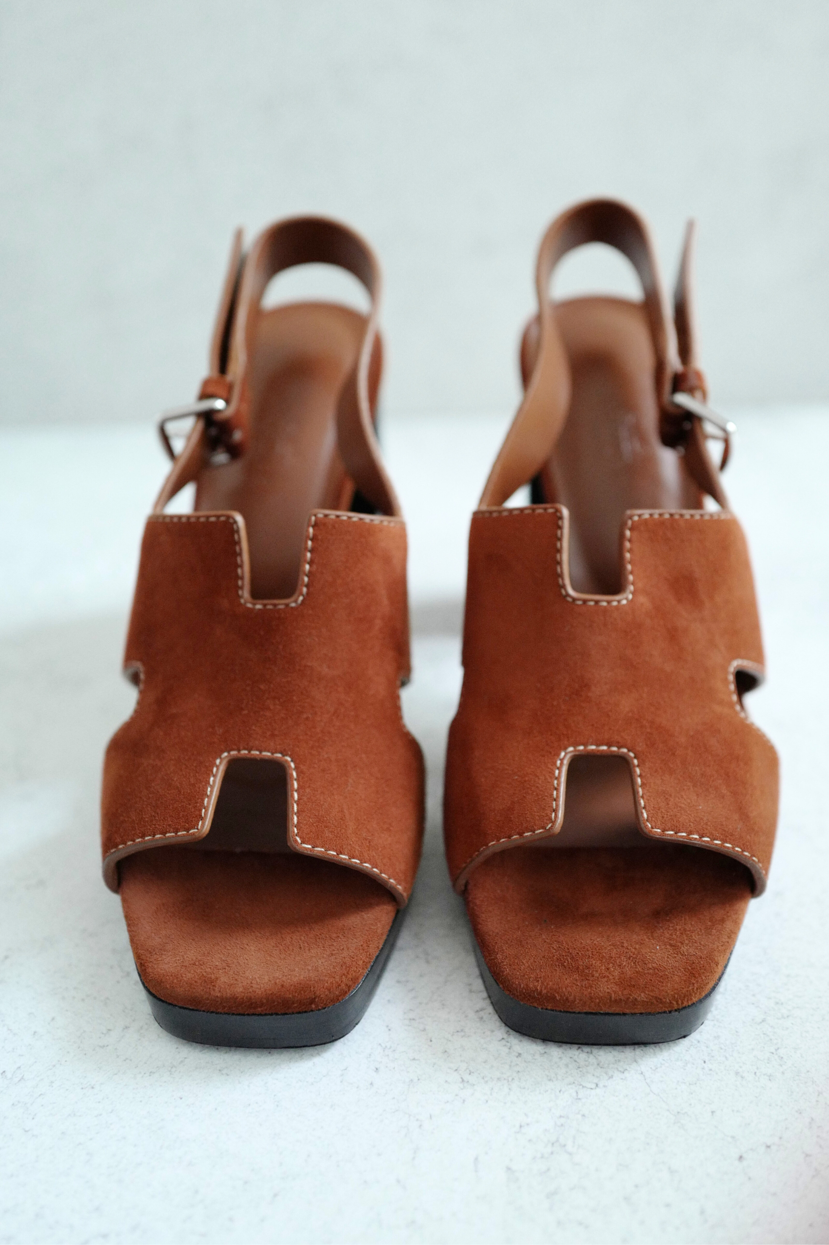 BNIB Hermes Eris 90 Heels Sandal in Gold Color Size 37.5