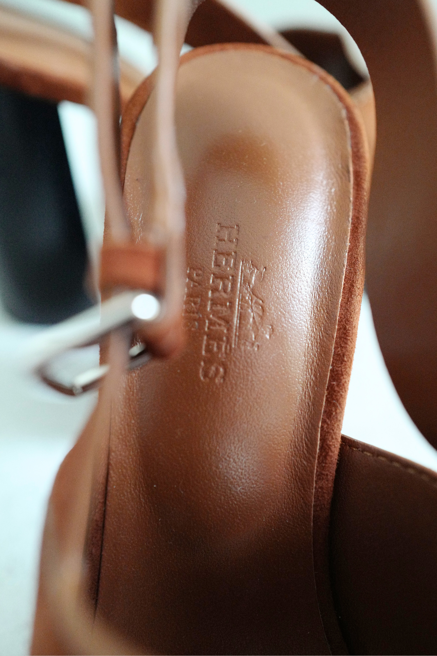 BNIB Hermes Eris 90 Heels Sandal in Gold Color Size 37.5