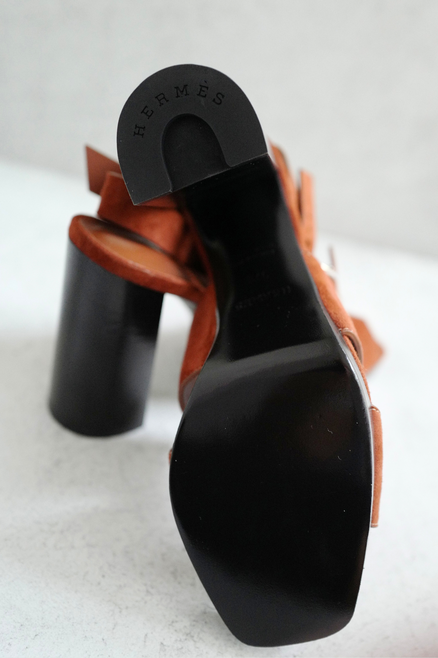 BNIB Hermes Eris 90 Heels Sandal in Gold Color Size 37.5