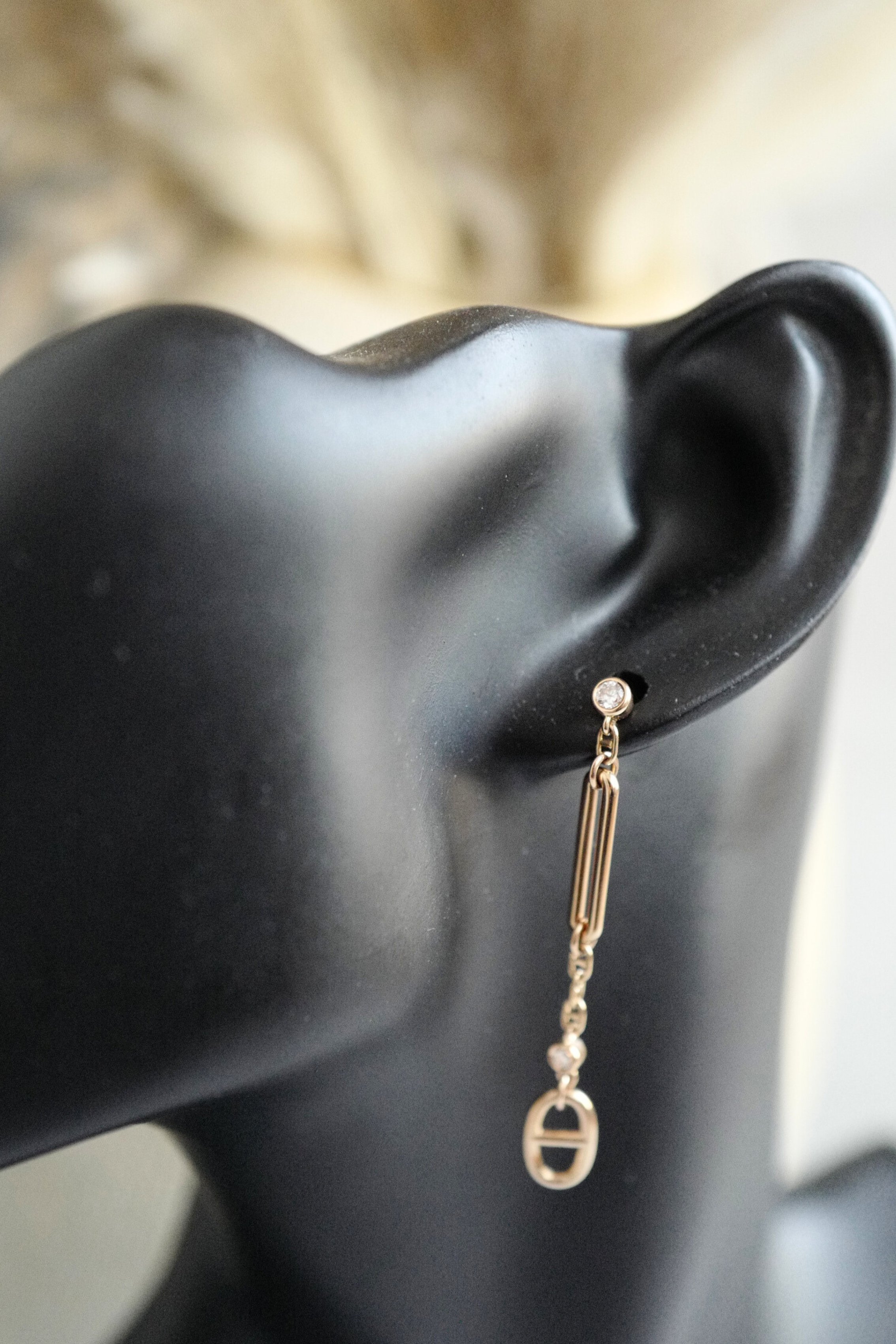 Hermès Chaîne d’Ancre Chaos Earrings Rose Gold with Diamonds