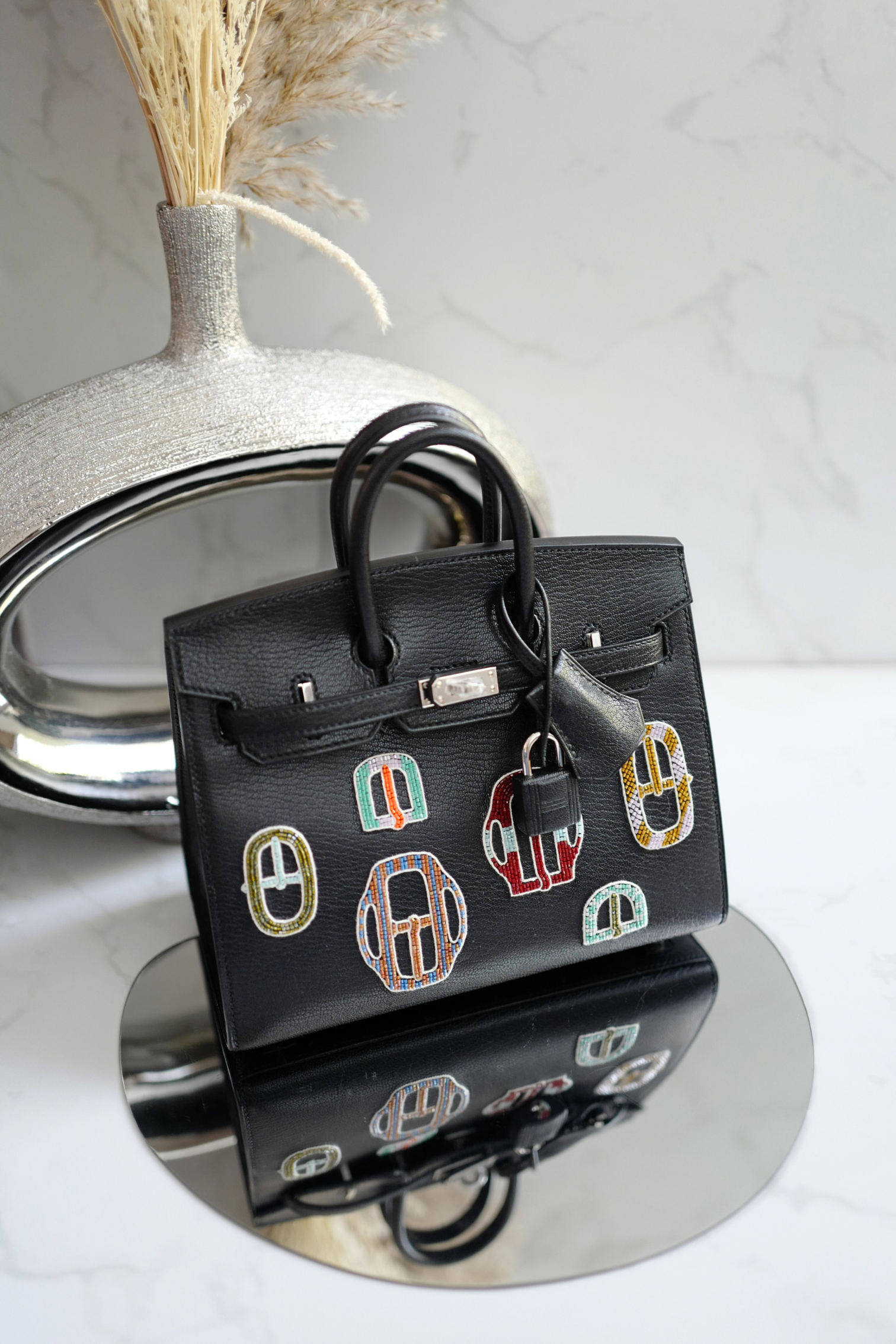 BNIB Hermes Birkin 20 Sellier Bouclerie Moderne Black Chèvre Palladium Hardware