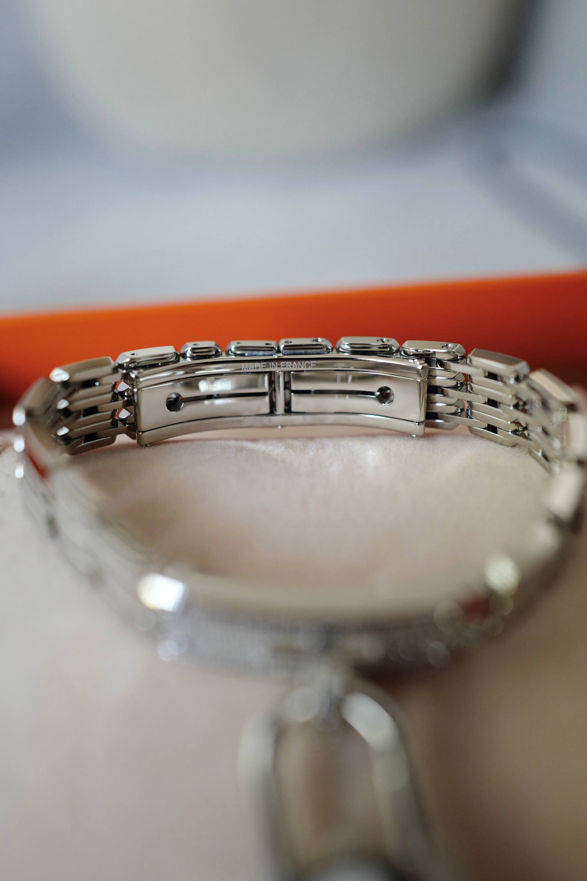BNIB Hermes Kelly Watch Mini Model 16 mm Diamond Stainless Steel Bracelet