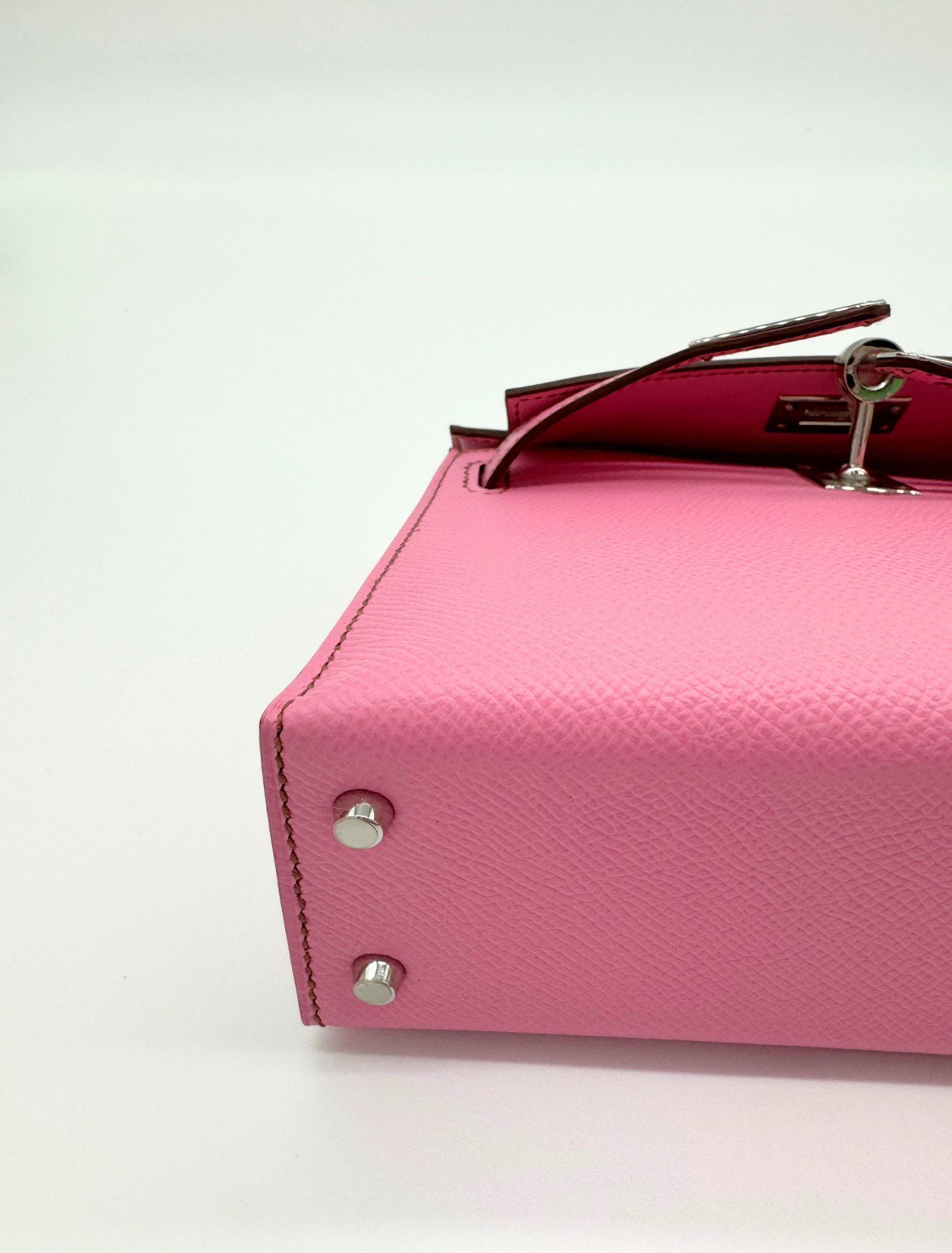 BNIB Hermès Mini Kelly 20 5P Bubblegum Pink Epsom Palladium Hardware Z Stamp