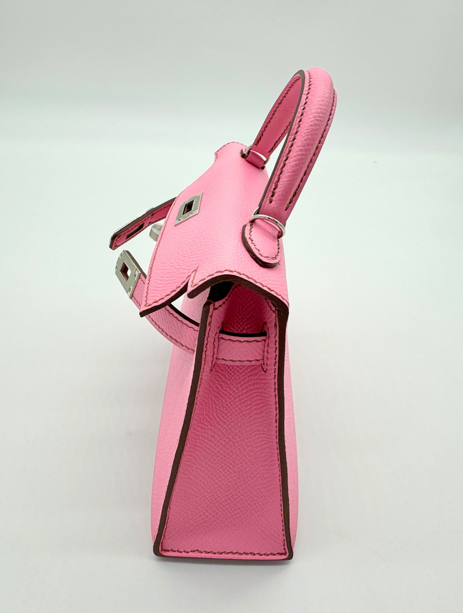 BNIB Hermès Mini Kelly 20 5P Bubblegum Pink Epsom Palladium Hardware Z Stamp