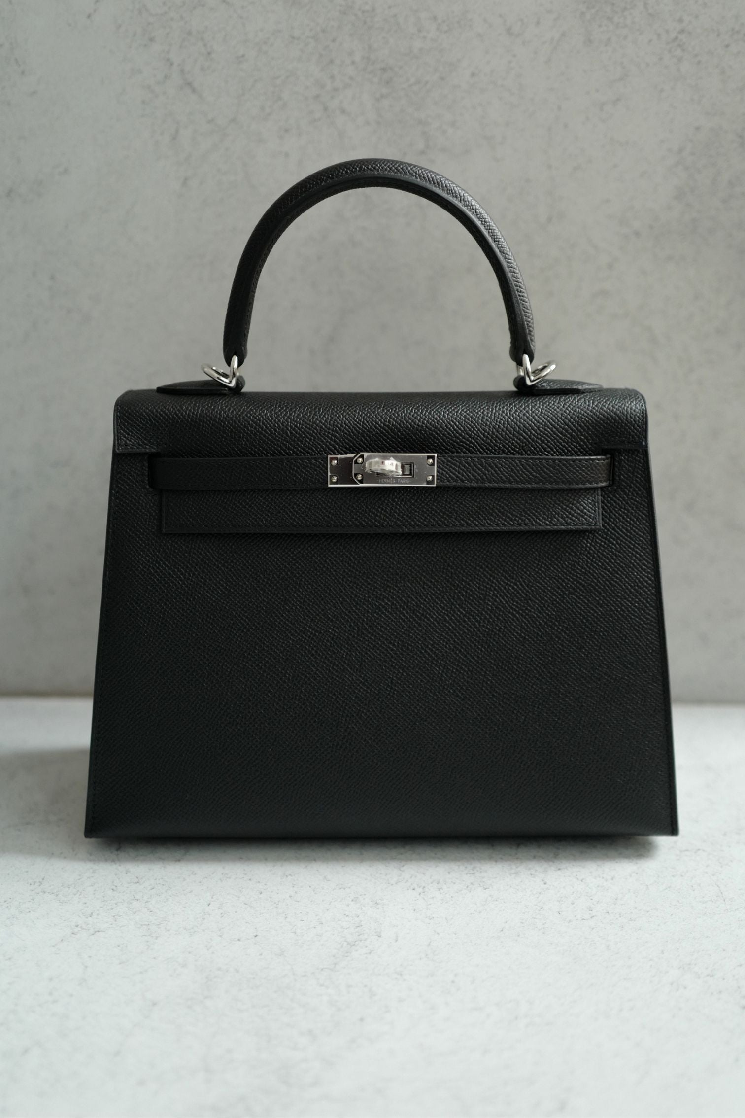 BNIB Hermes Kelly 25 Black Epsom Sellier Palladium Hardware Stamp G 2026