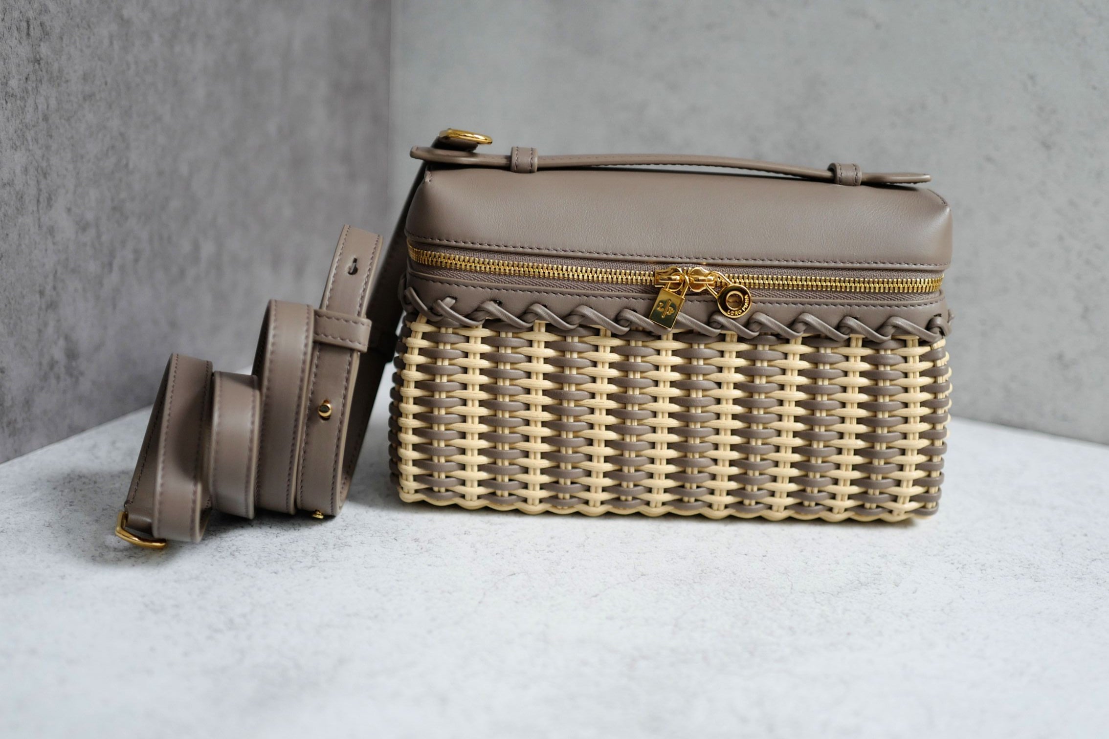 Loro Piana Extra Pocket L19 East West Wicker Malt/Almond Tree/Sun Gold Calfskin