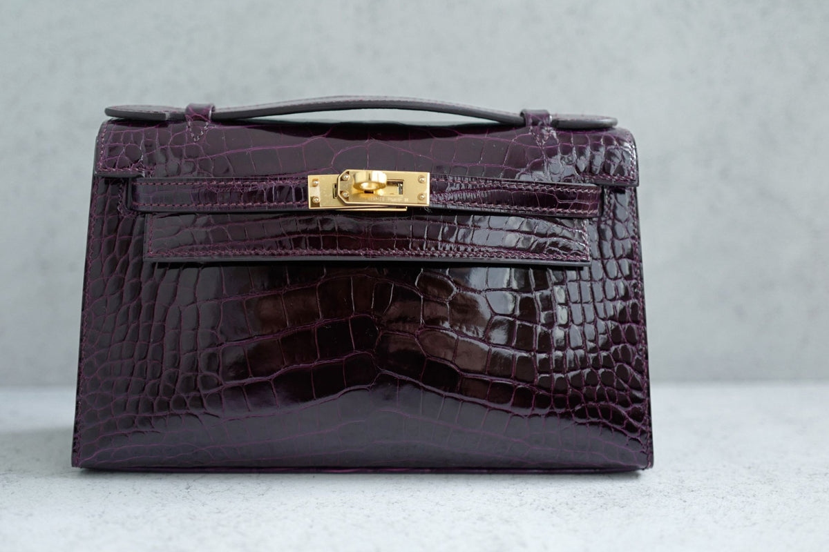 Hermes Kelly Pochette Bordeaux Mississippiens Alligator GHW G Stamp 2026