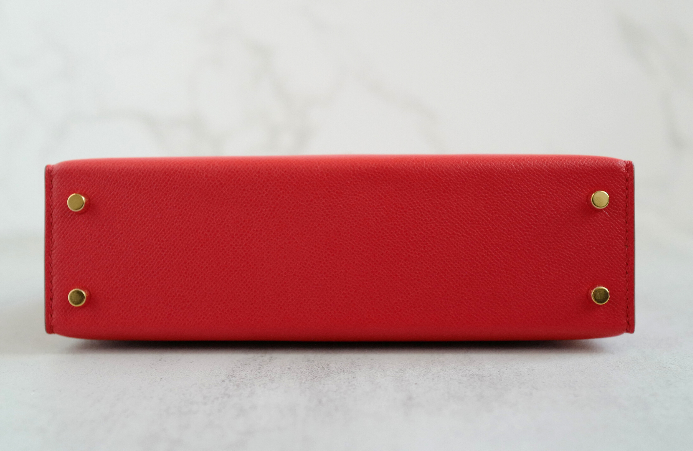 Hermès Mini Kelly Rouge De Coeur Madame Leather Gold Hardware Stamp K