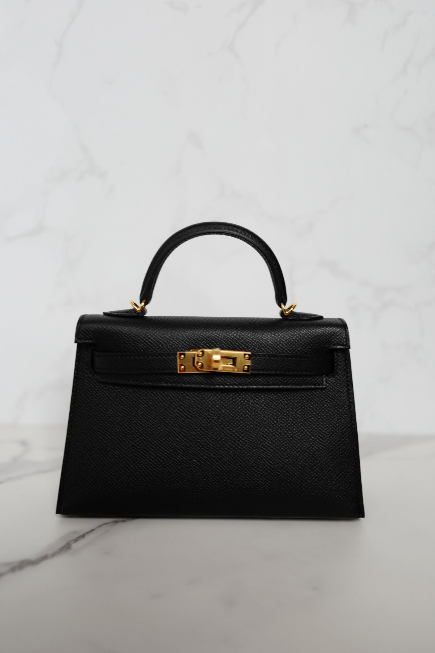 BNIB Hermes Mini Kelly Black Epsom Leather Gold Hardware G Stamp 2026