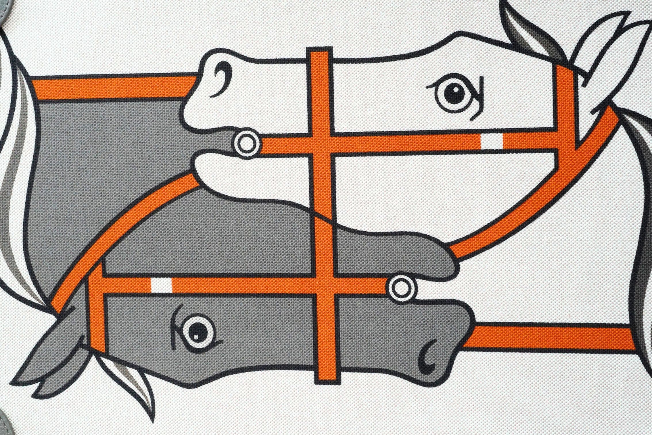 Hermès R.M.S II Cabin Suitcase Toile H Plume Quadrige Étain/Ecru Régate