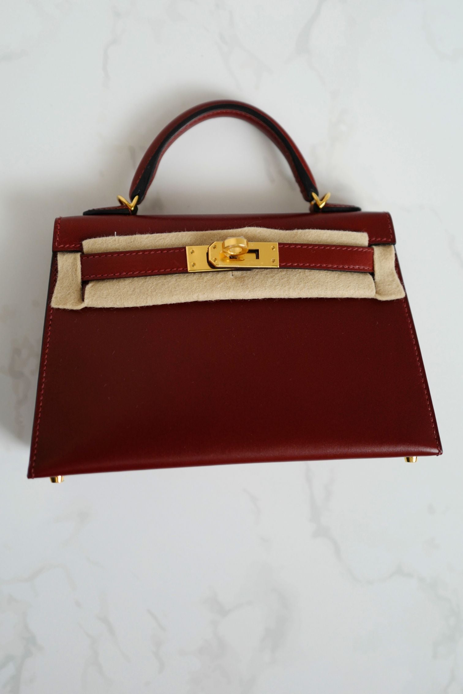 BNIB Hermès Mini Kelly 20 Rouge H Box Calf Leather Gold Hardware K Stamp 2025