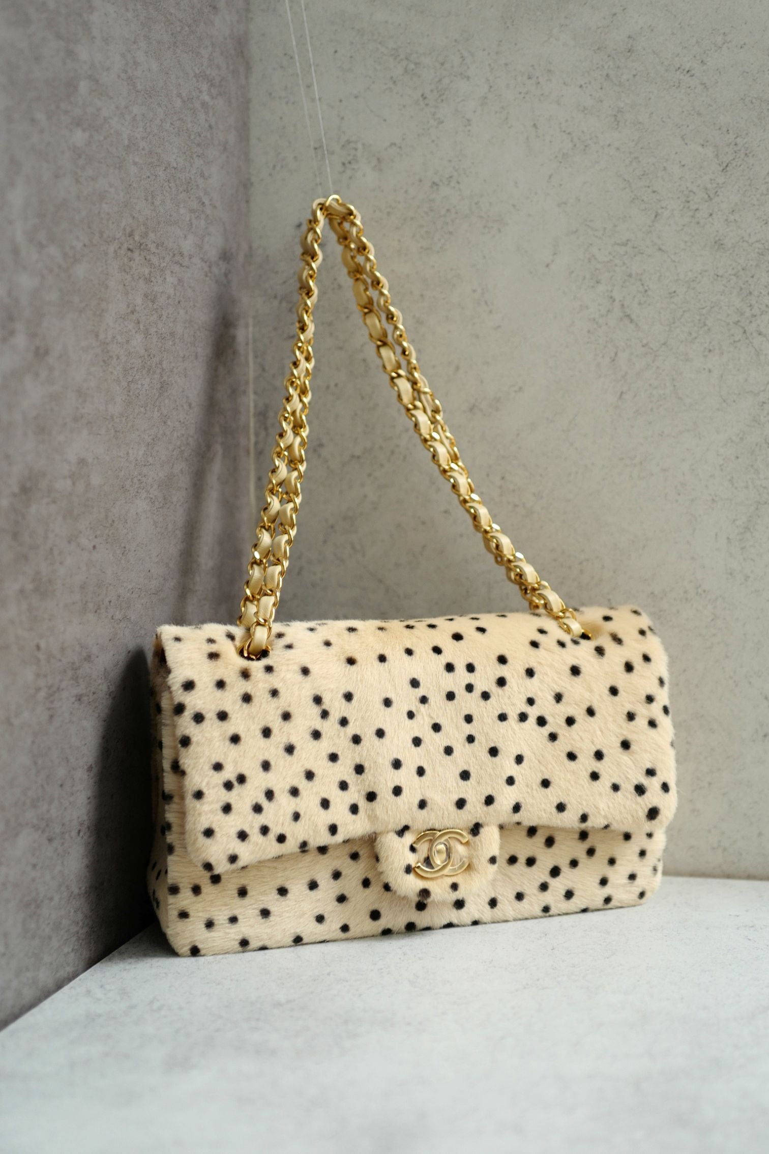 Chanel 26A Métiers d’Art Classic Flap Leopard Pony Lambskin Light Beige & Black