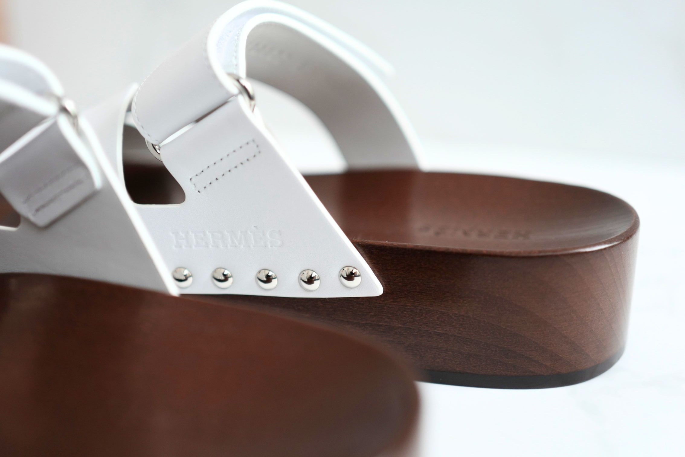 BNIB HERMÈS Kos Veau Women's Clog Blanc/white - Size 37