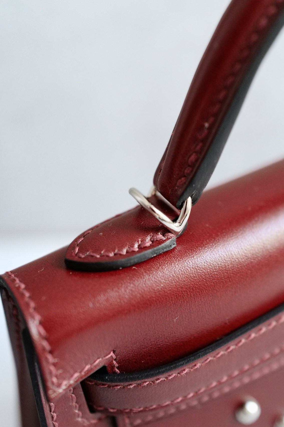 Hermès Kelly 20 Clouté Rouge H Palladium Hardware Stamp K