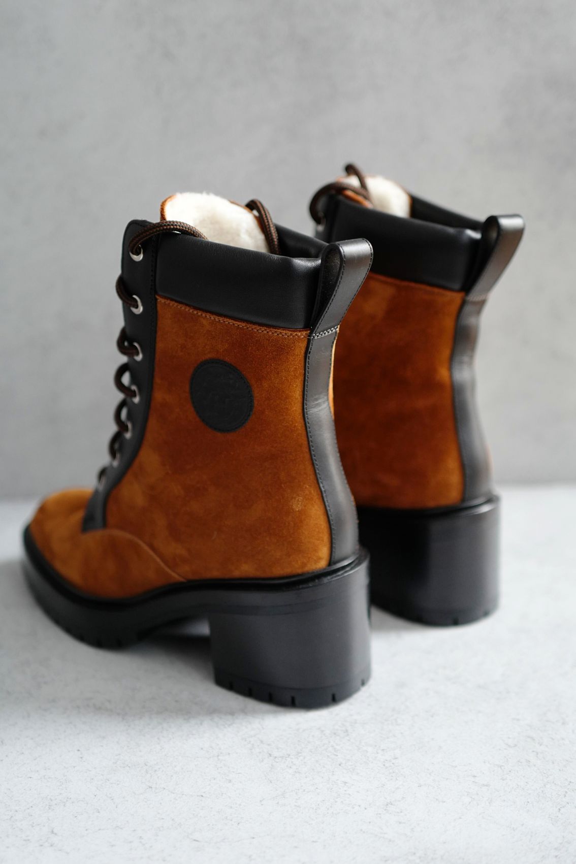 Hermes Bridge Suede Combat Boots Size 37.5 In Brown Over $1800 Retail