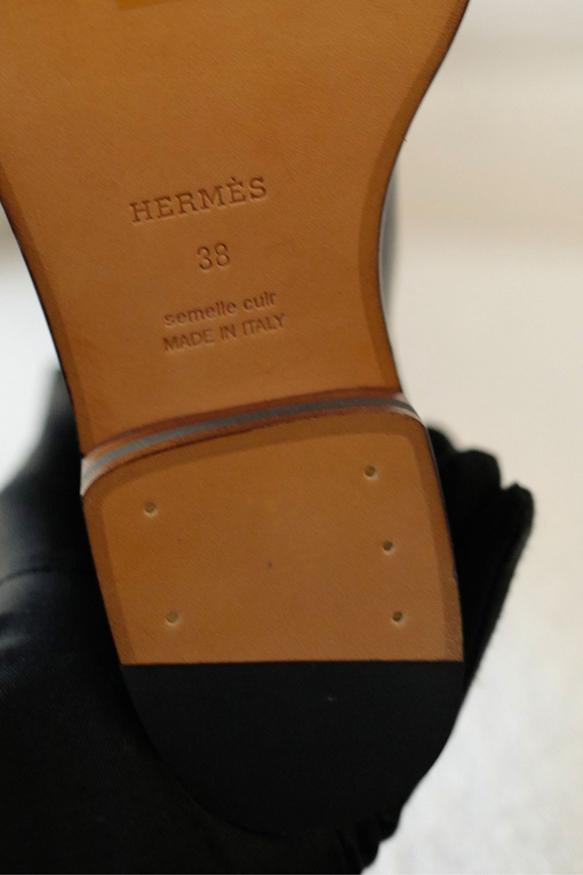 Hermes Thigh High Boots Noir Calfskin Palladium Kelly Buckle Size 38