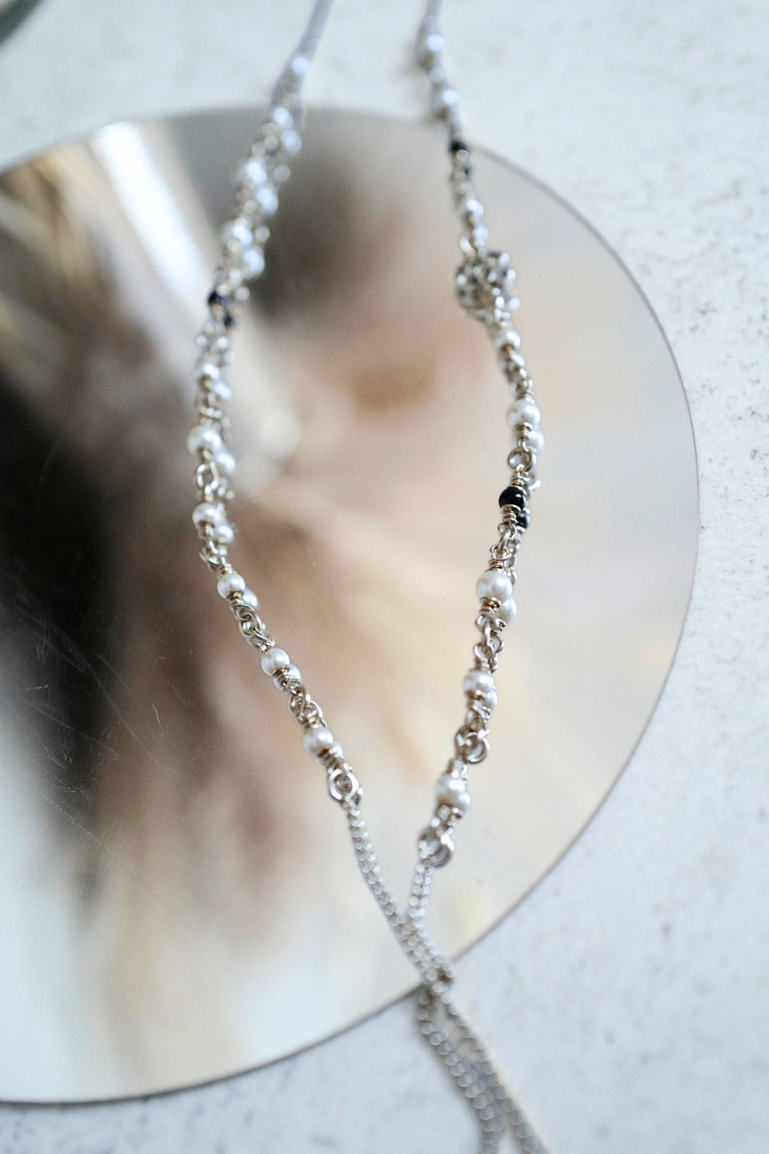 Chanel CC Deer Long Pendant Necklace Gold and Faux Pearl