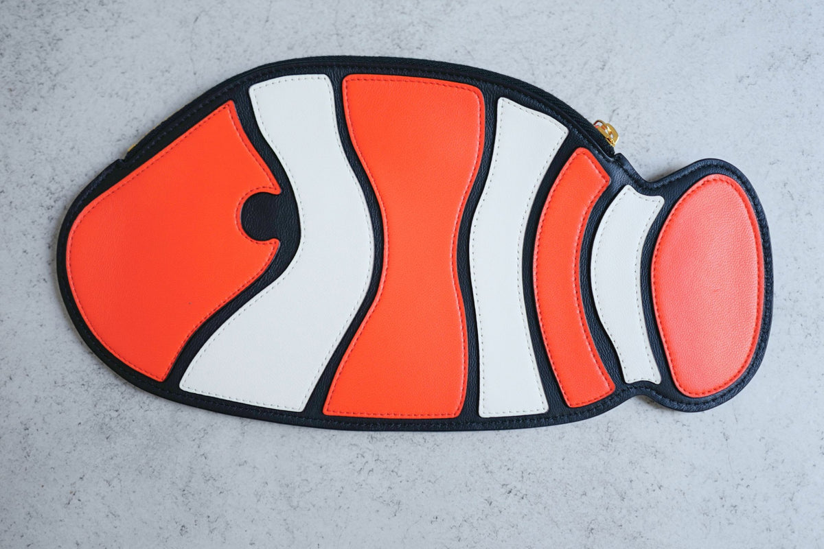 New Chanel 26M Nemo Clutch Lambskin Orange White Black CC Logo
