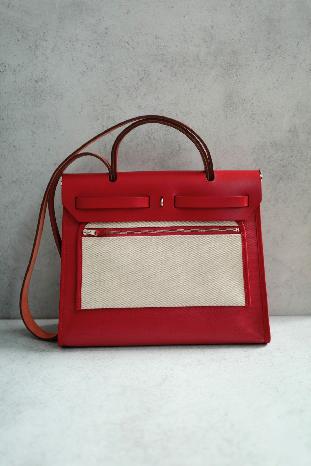 BNIB Hermes Herbag Zip 31 Berline Rouge Piment Waterproof