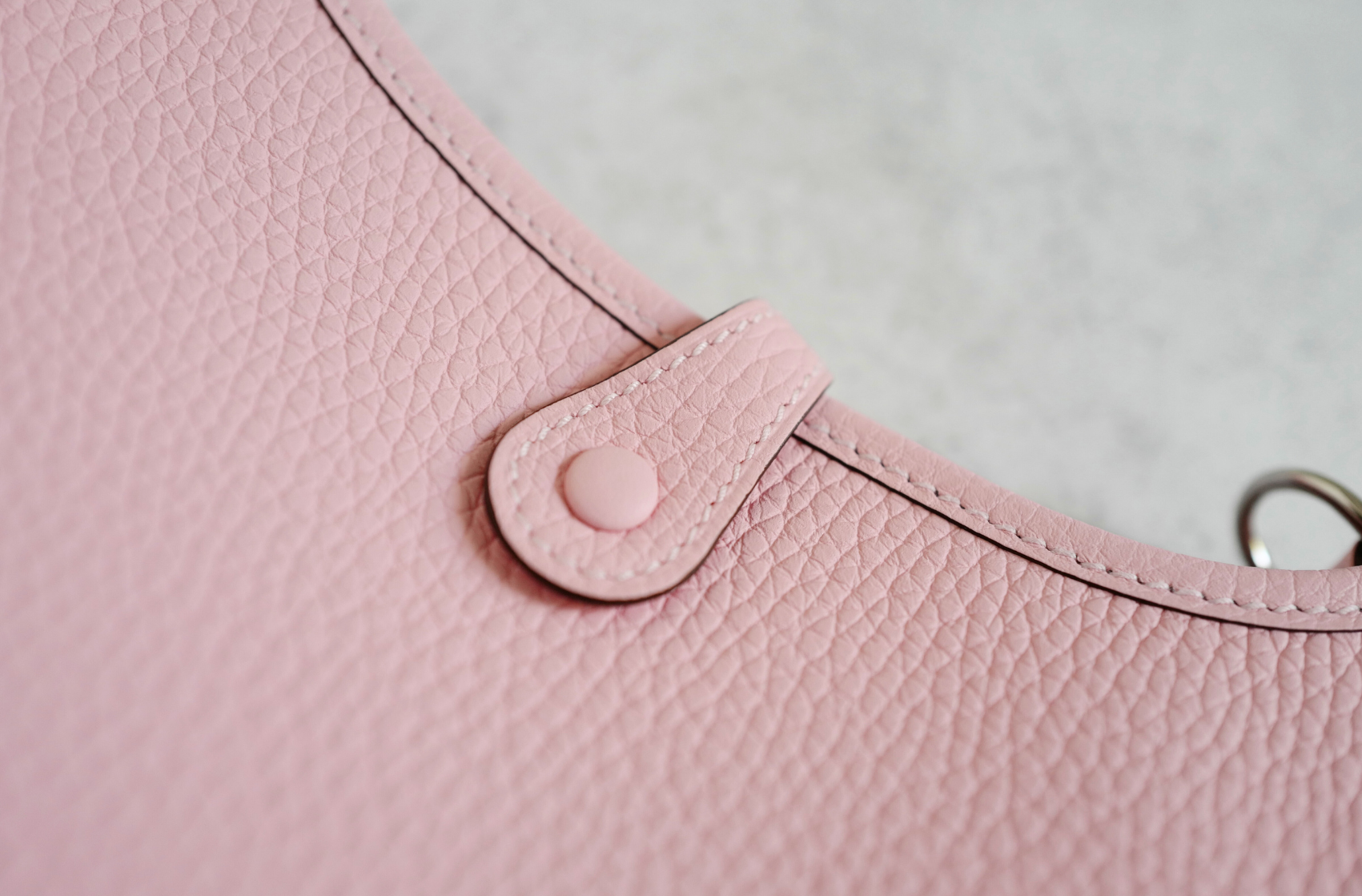 BNIB Hermès Mini Evelyne Bag Rose Sakura Clemence Leather Palladium Hardware