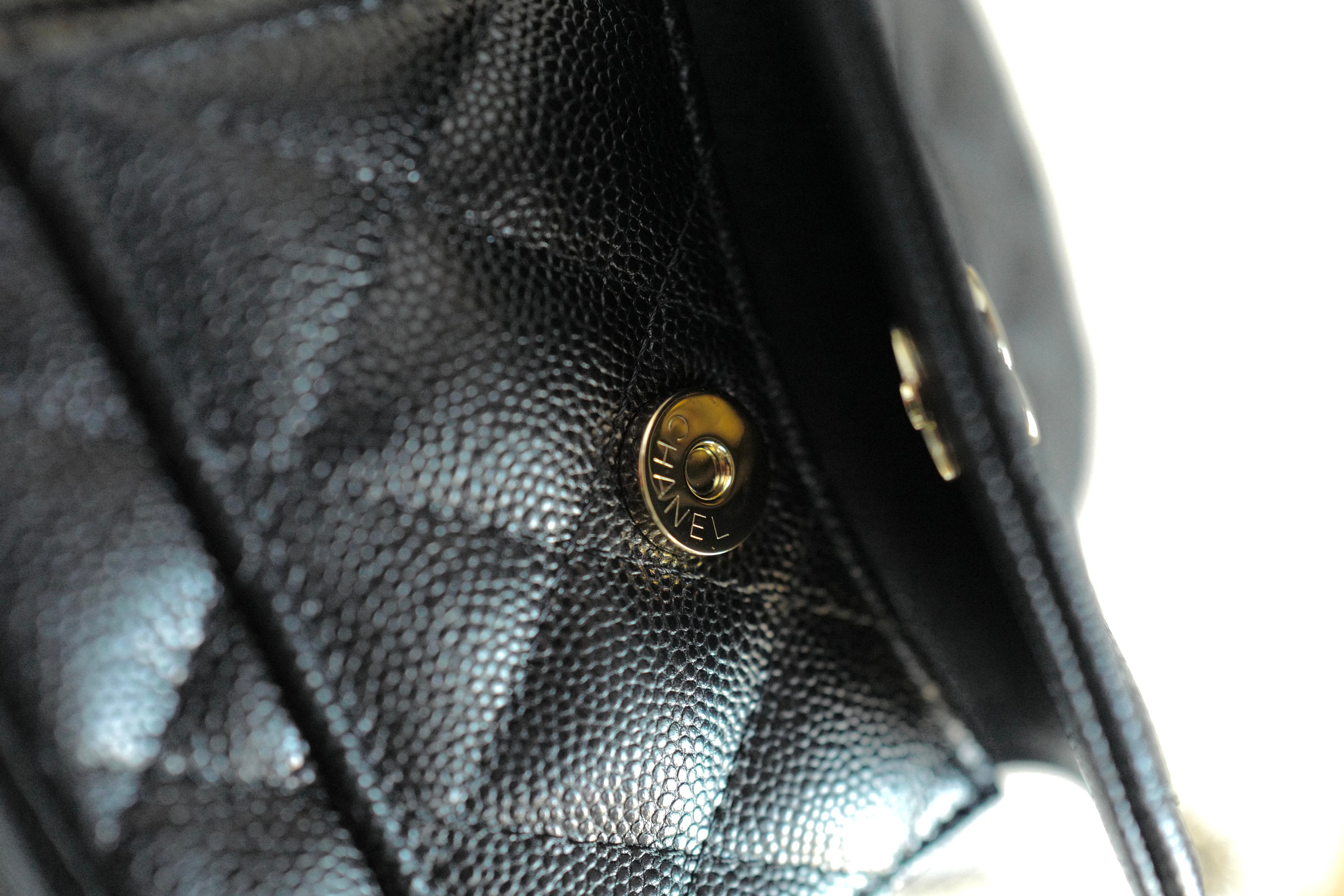BNIB Chanel 24C Mini Backpack in Black Grained Leather with Light Gold HW