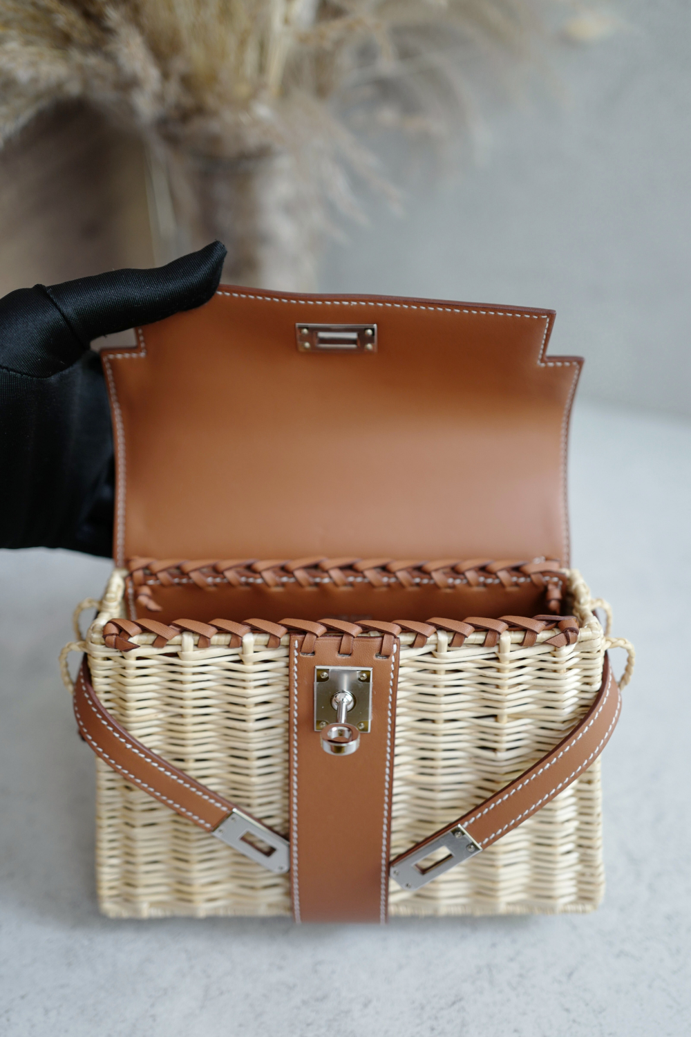 BNIB Hermes Mini Kelly Picnic Gold w Palladium Hardware Complete W Receipt