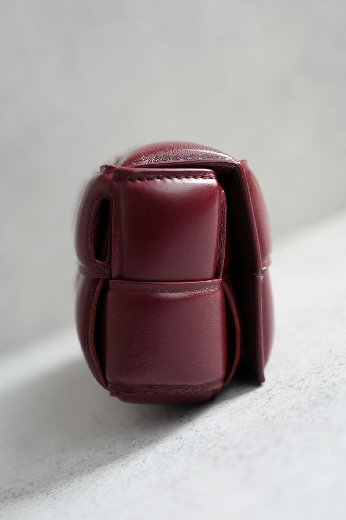 Bottega Veneta Padded Burgundy Small Cassette Belt Bag NEW