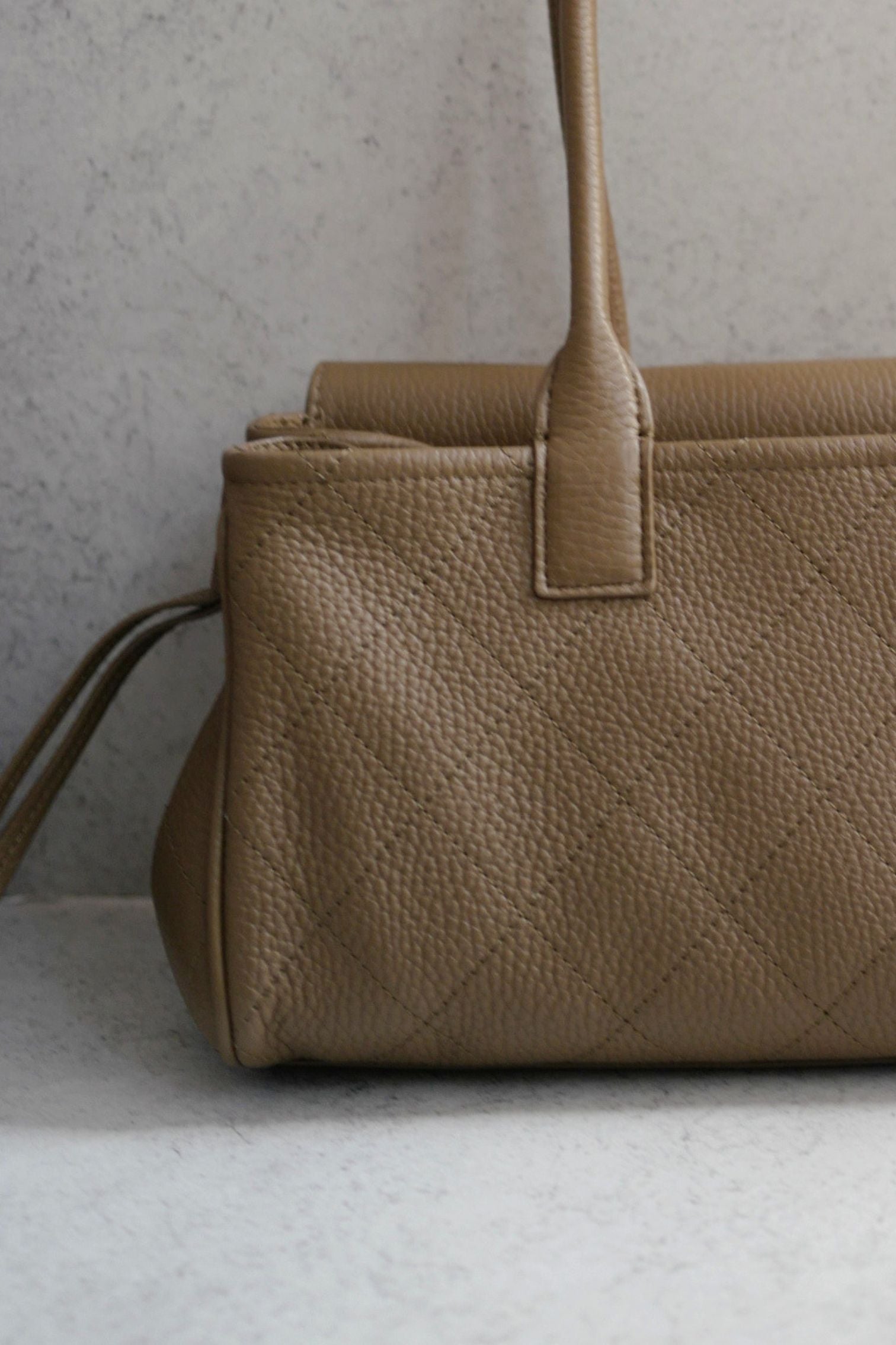 Chanel 26S Small Shopping Bag Matthieu Blazy Baguette Dark Khaki Calfskin GHW