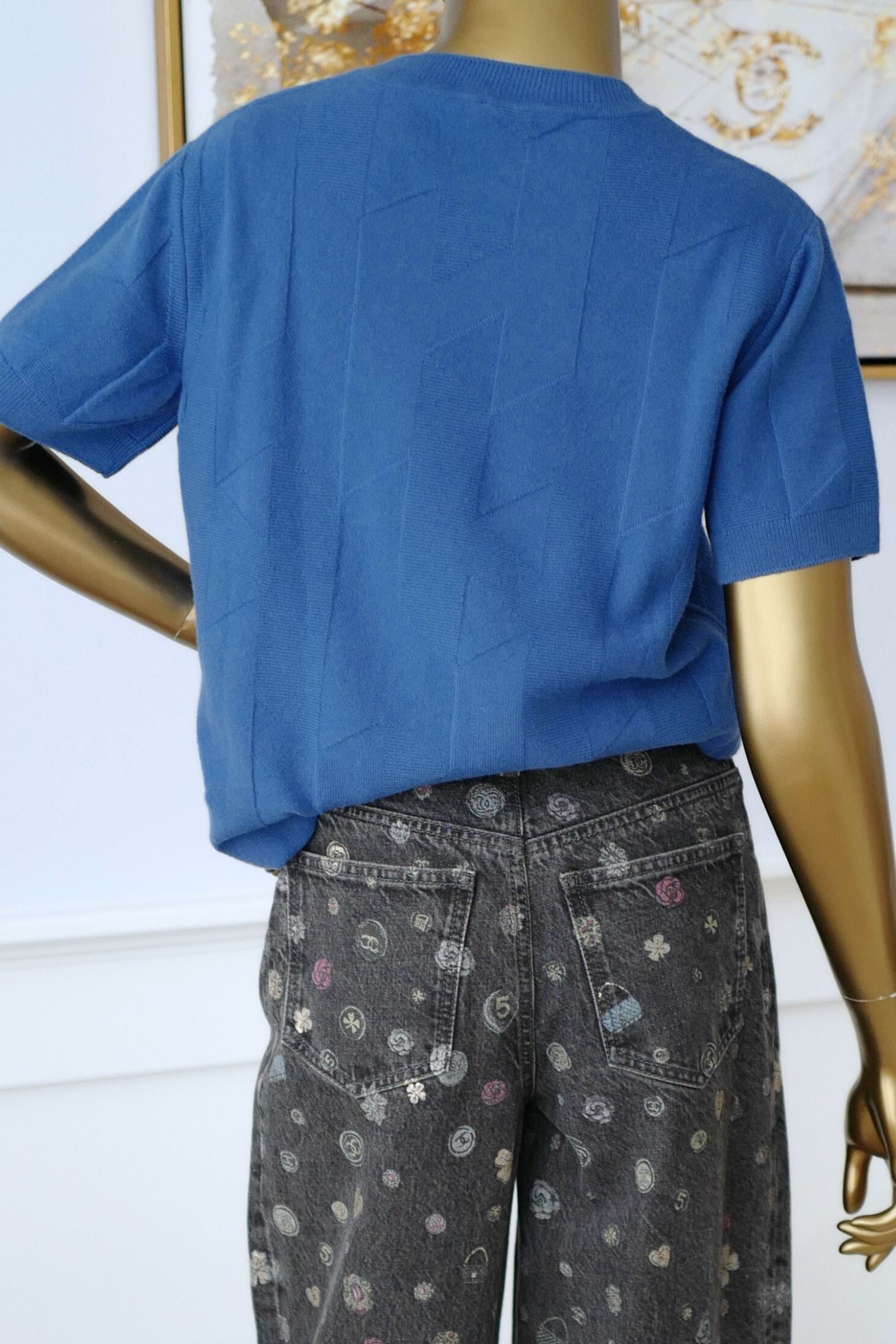 Hermès Pull Manches Longues Bleu Payne Size 38