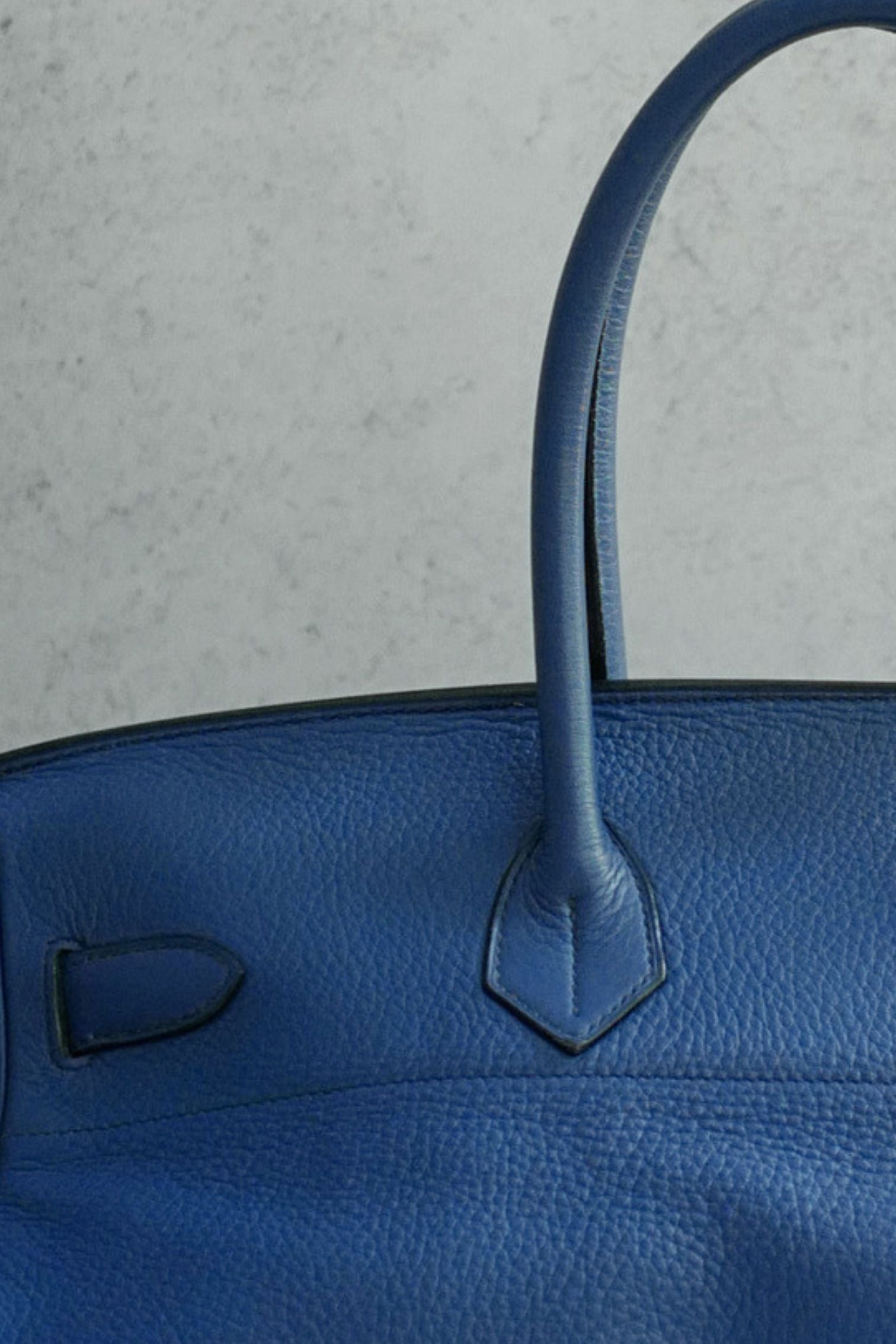 Hermes Birkin Shoulder 42 Blue Sapphire Clemence Leather PHW - Preowned