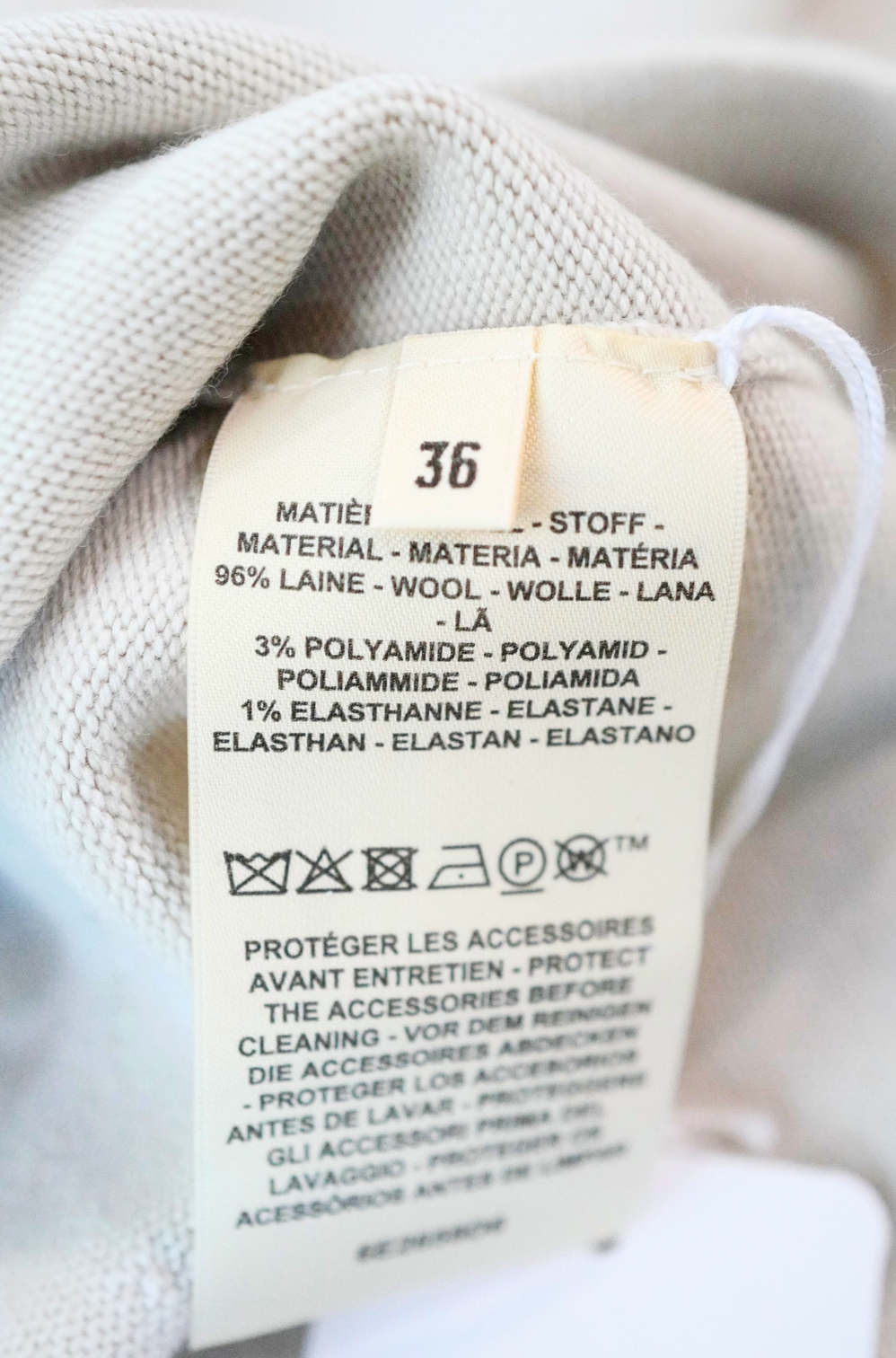 Hermès Sweater with Ferronnerie Button Details Jewel Knit Mock Neck Size 36 Beige Sable