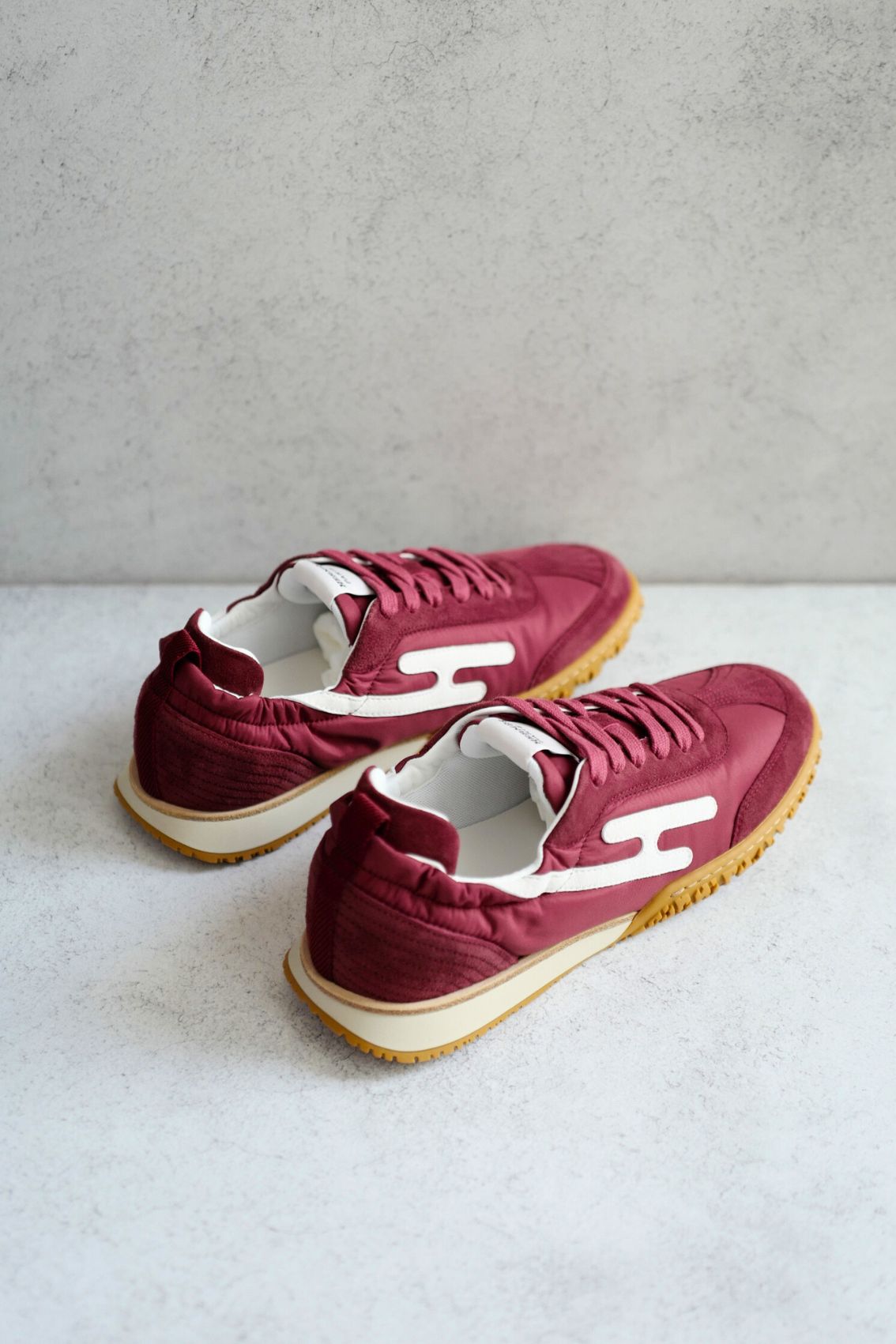 Hermès Women Sneaker Jet Rose Lie De Vin/Blanc Nylon Suede Goatskin Size 39