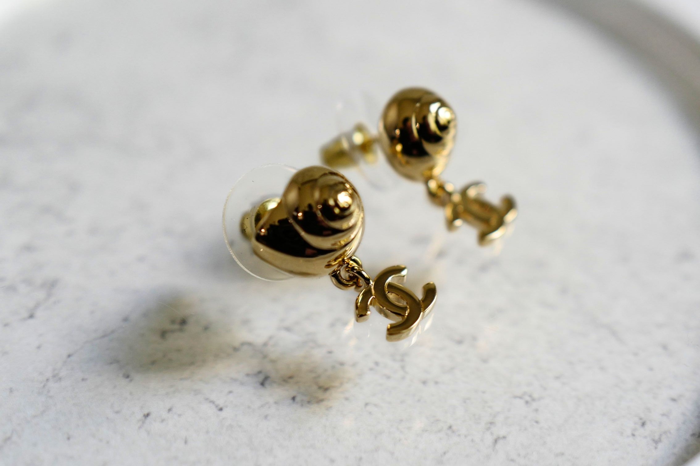 Chanel 26M Coco Beach Pendant Earrings Metal Gold