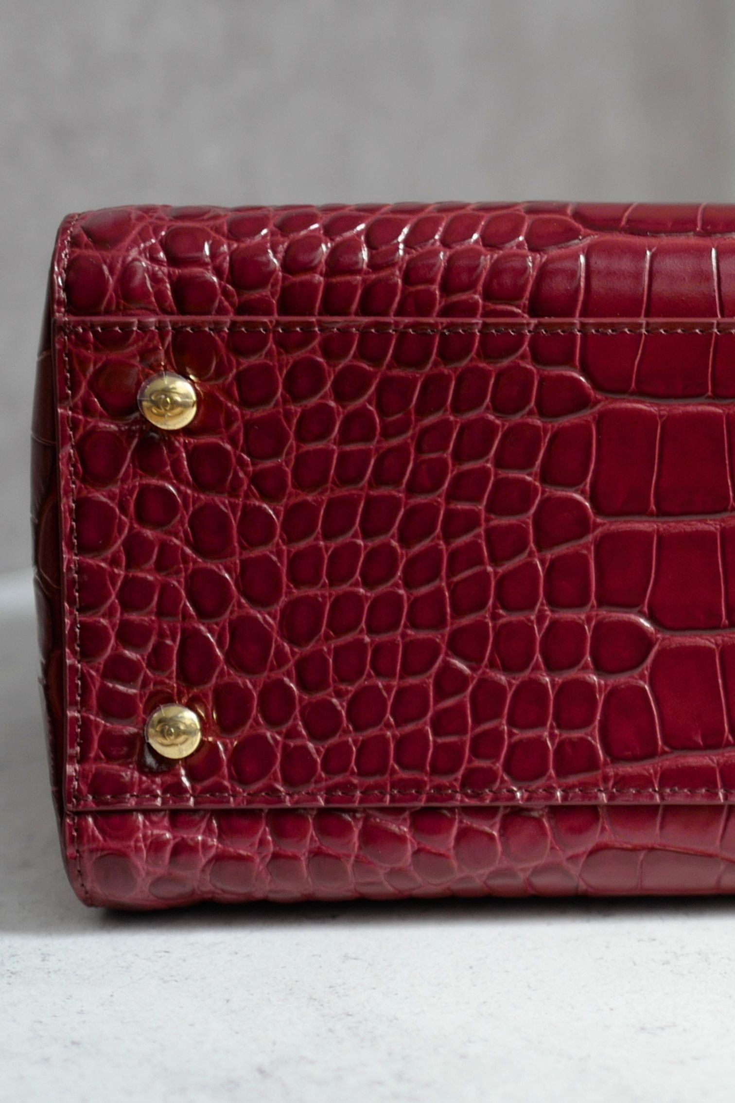 Chanel 26S Matthieu Blazy's Small Tote Red Crocodile Embossed Calfskin GHW