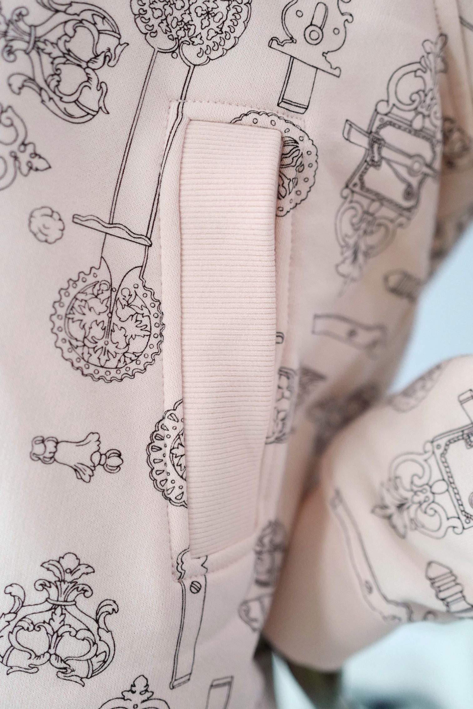 Hermes Varsity Jacket "Ferronnerie Remix" Rose Opaline Cotton Size 36