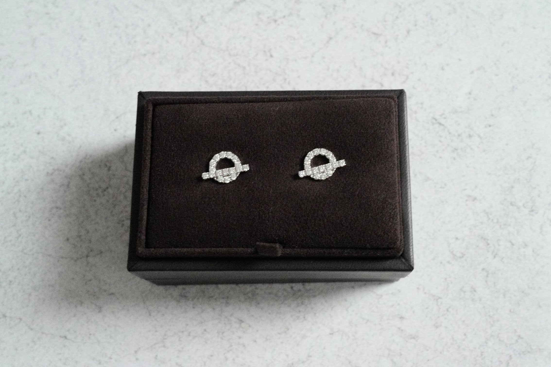 Hermès Finesse Earrings 18K White Gold 34 Diamonds
