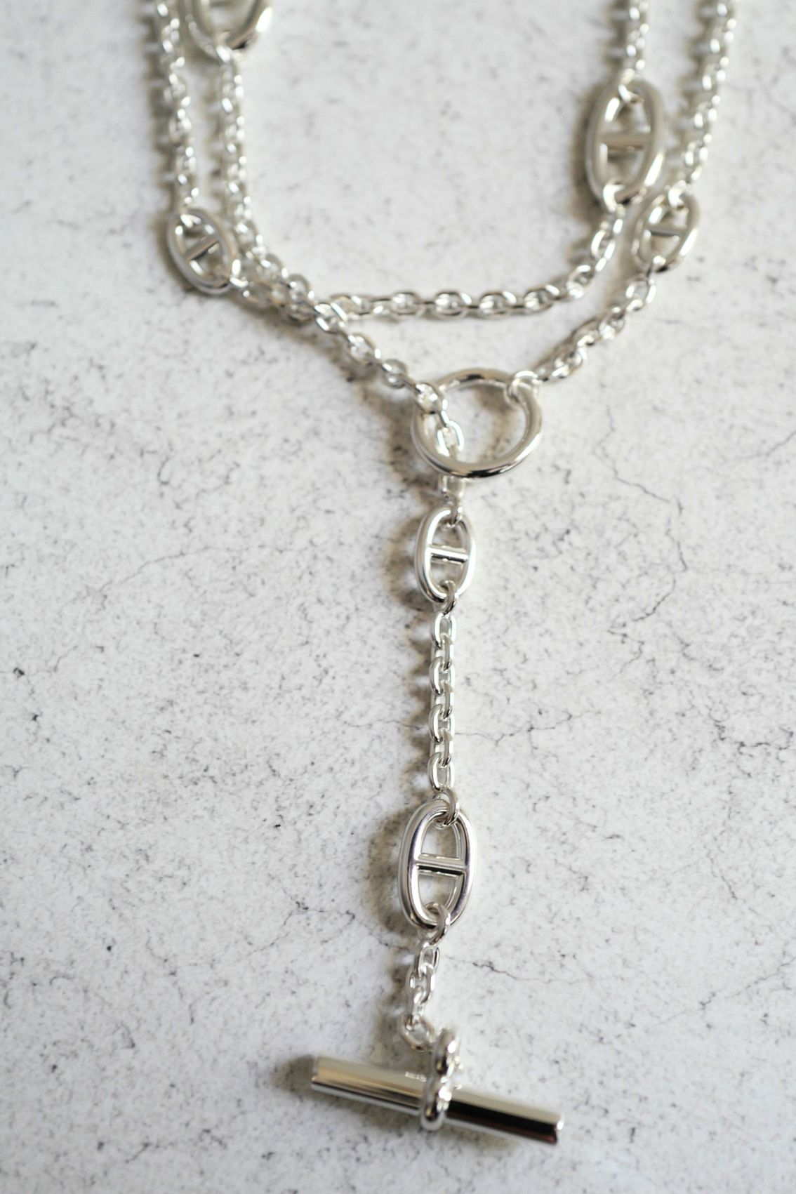 Hermès Farandole Long Necklace 120 Sterling Silver