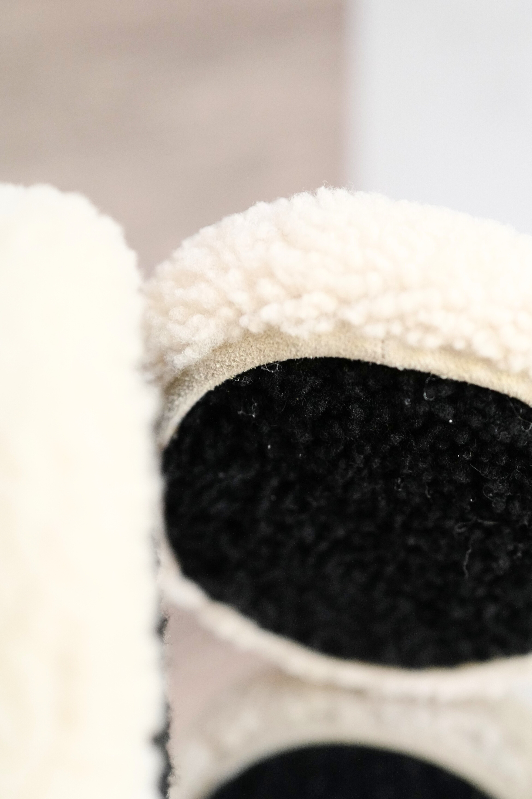 BNIB Chanel CC Earmuffs in Shearling Wool Ecru/Black