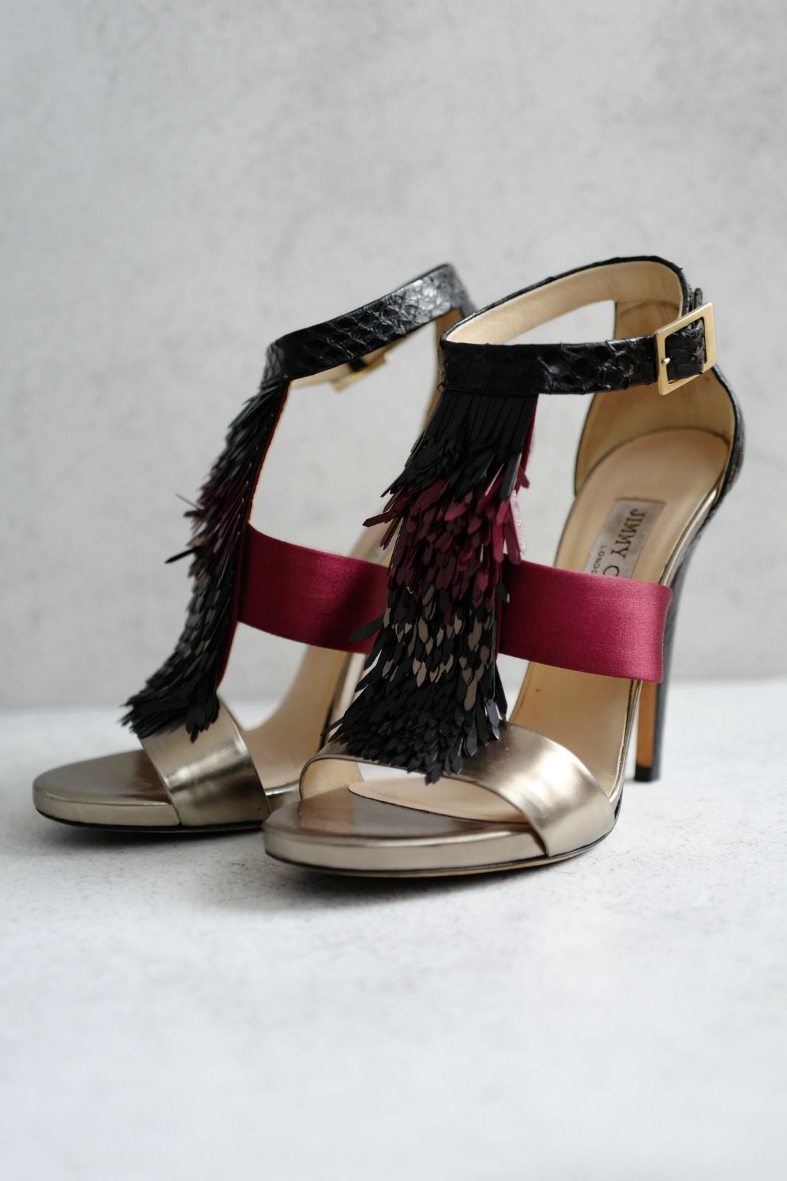 Preloved Jimmy Choo Heels Fedora Razor Sequins size 36.5