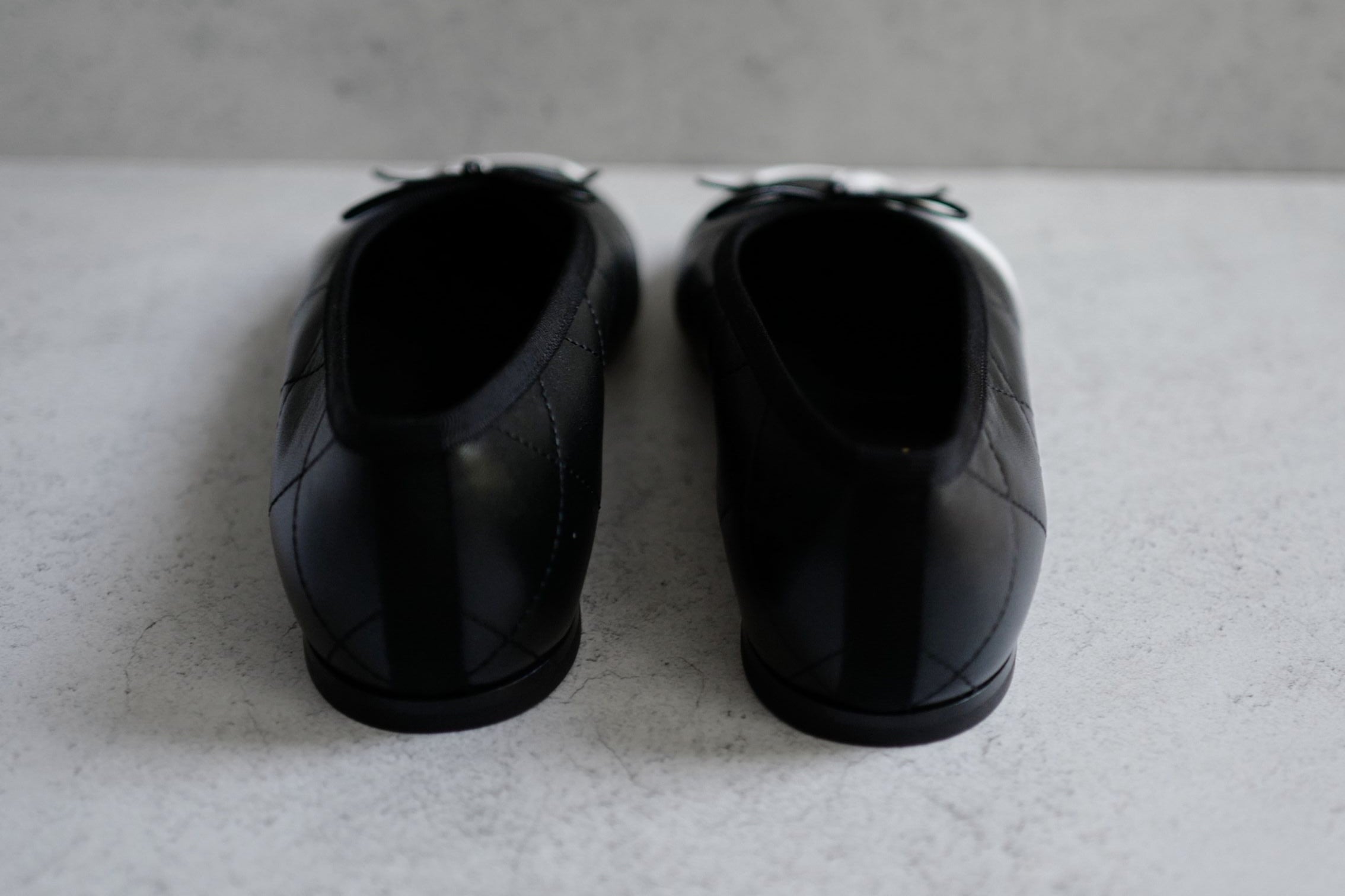 Chanel 26M Coco Beach Ballet Flats Black Lambskin Size 37