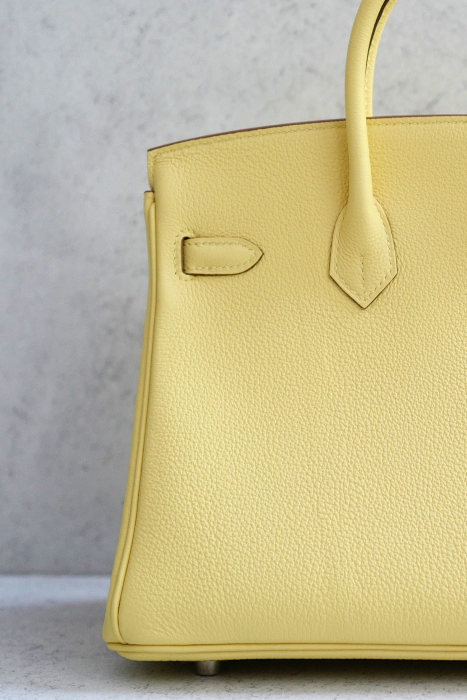 Hermès Birkin 25 Jaune Poussin Togo Leather Palladium Hardware G Stamp
