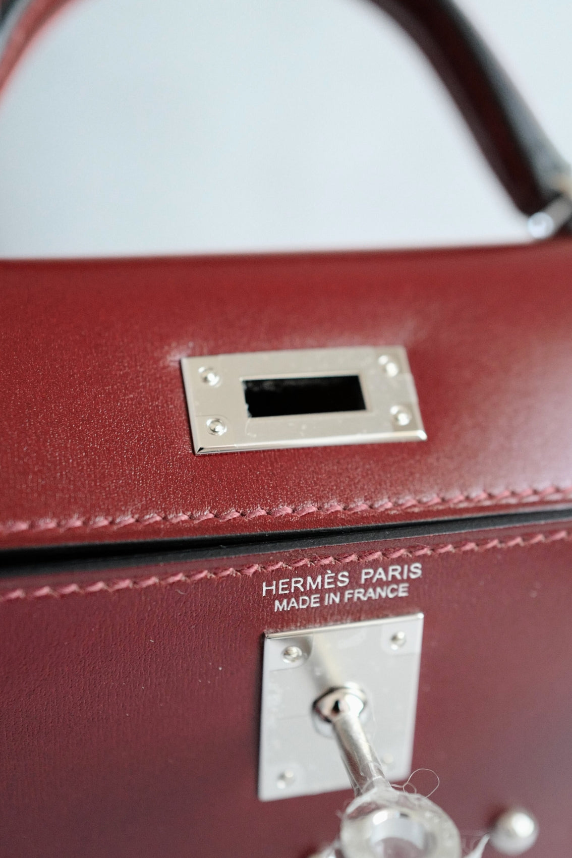 Hermès Kelly 20 Clouté Rouge H Palladium Hardware Stamp K