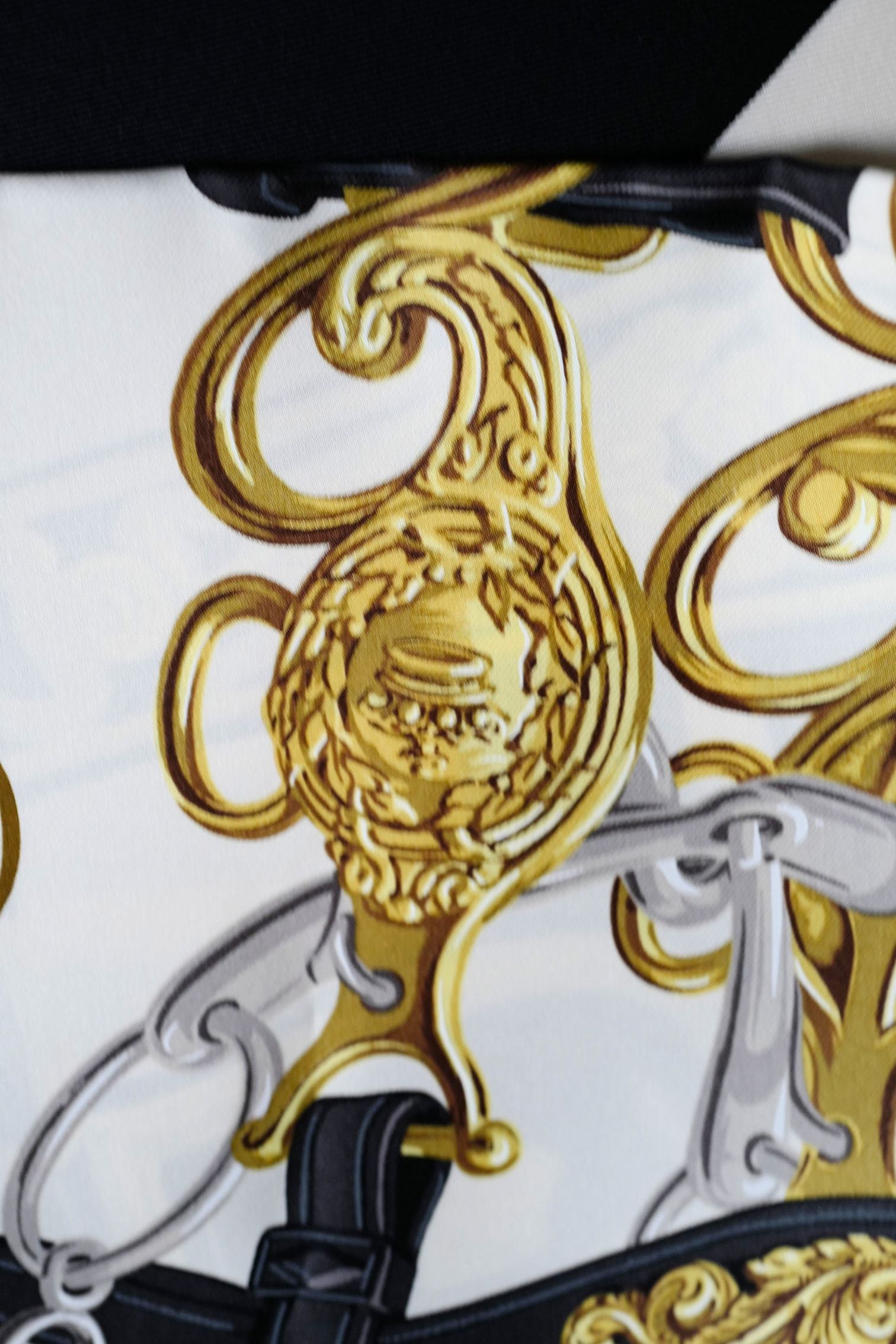 Hermès Scarf Brides de Gala Forever Noir / Crème / Gold 100% Silk 90