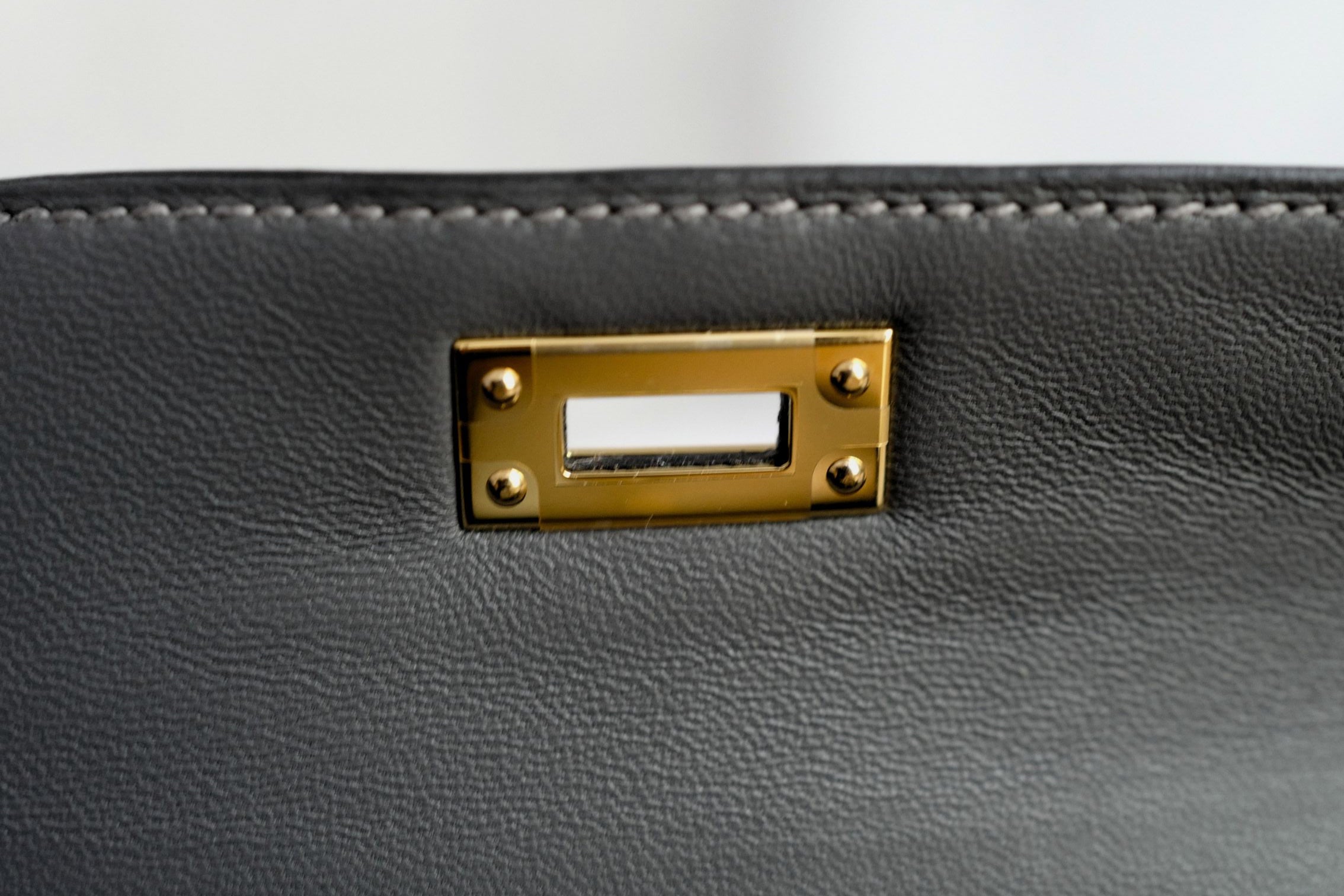Hermès Mini Kelly Graphite Sellier Alligator Mississippiens K Stamp GHW