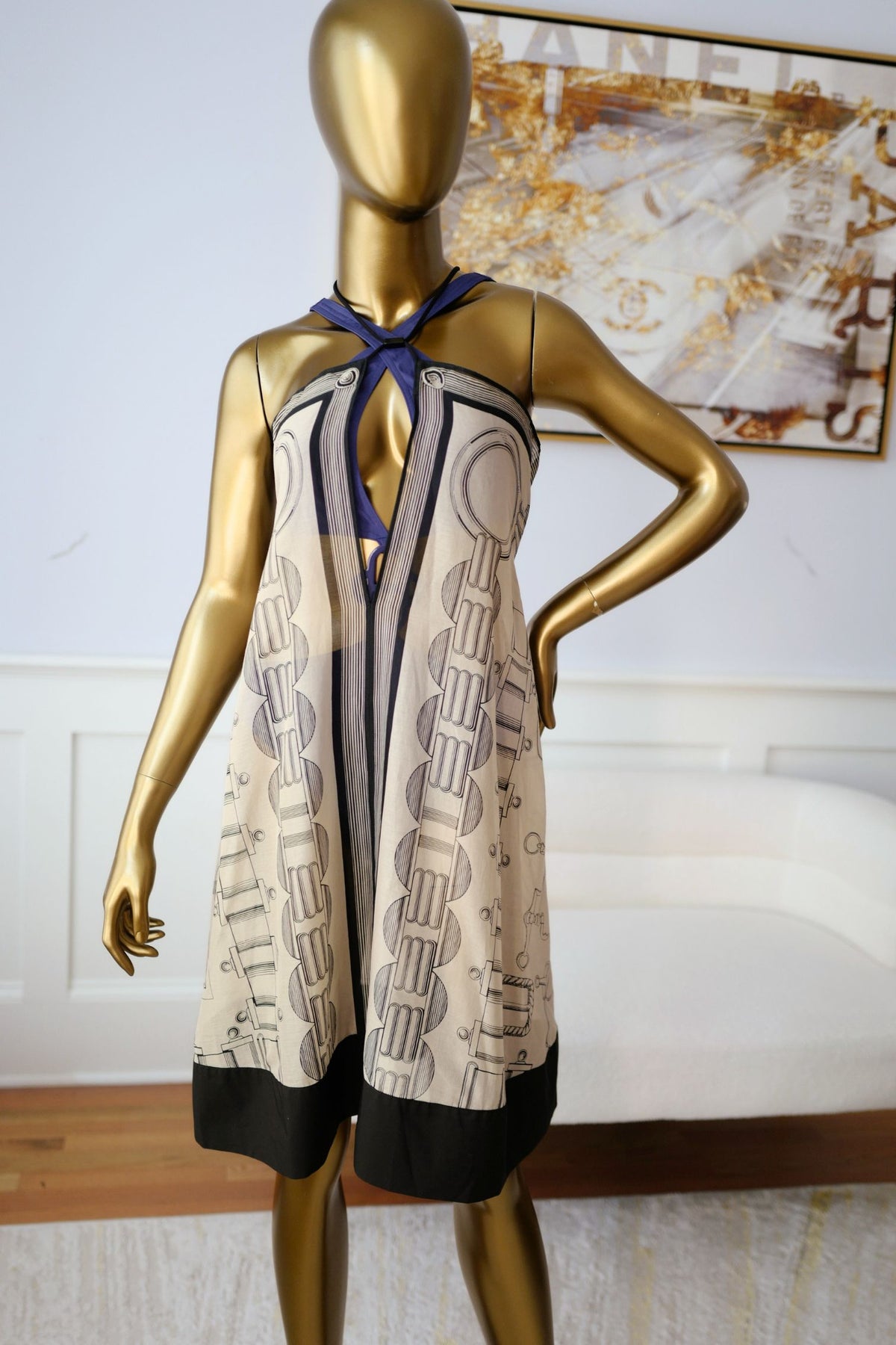 NEW Hermès "Cahier du Colporteur" Beach Dress Beige Pierre D'Istrie Size 36